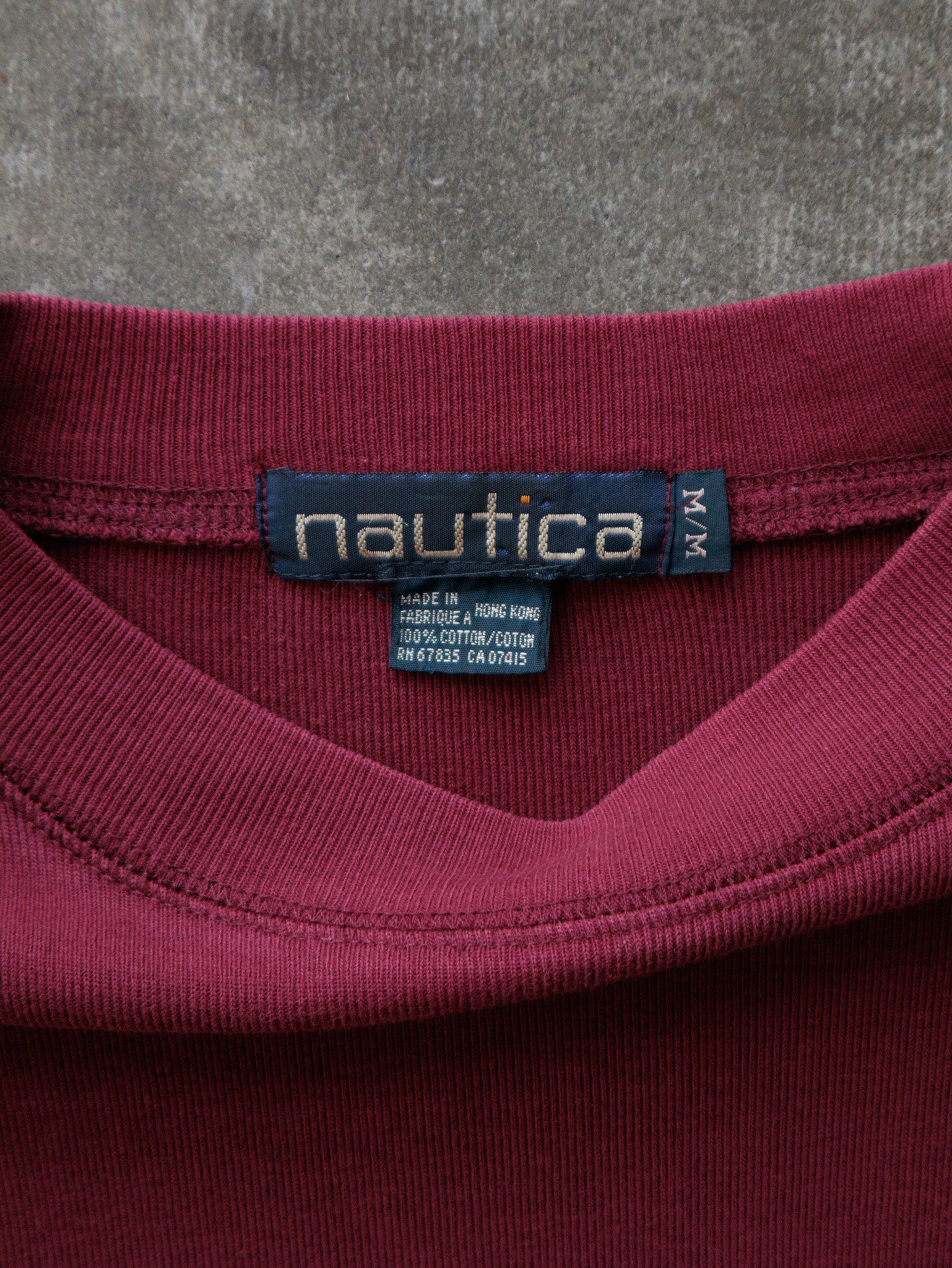 Vintage 90s Red Nautica Ivory Coast Elephant Long Sleeve Tee (M)