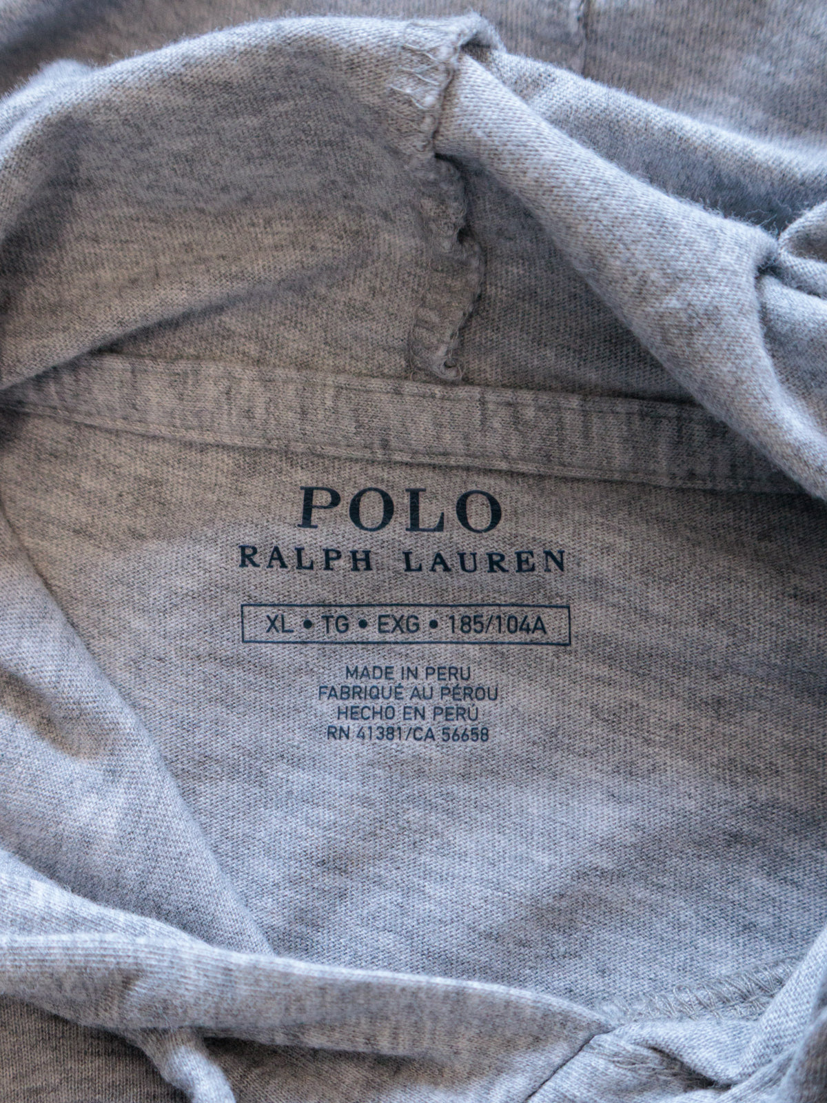 Vintage Grey Polo Ralph Lauren Hoodie (XL)