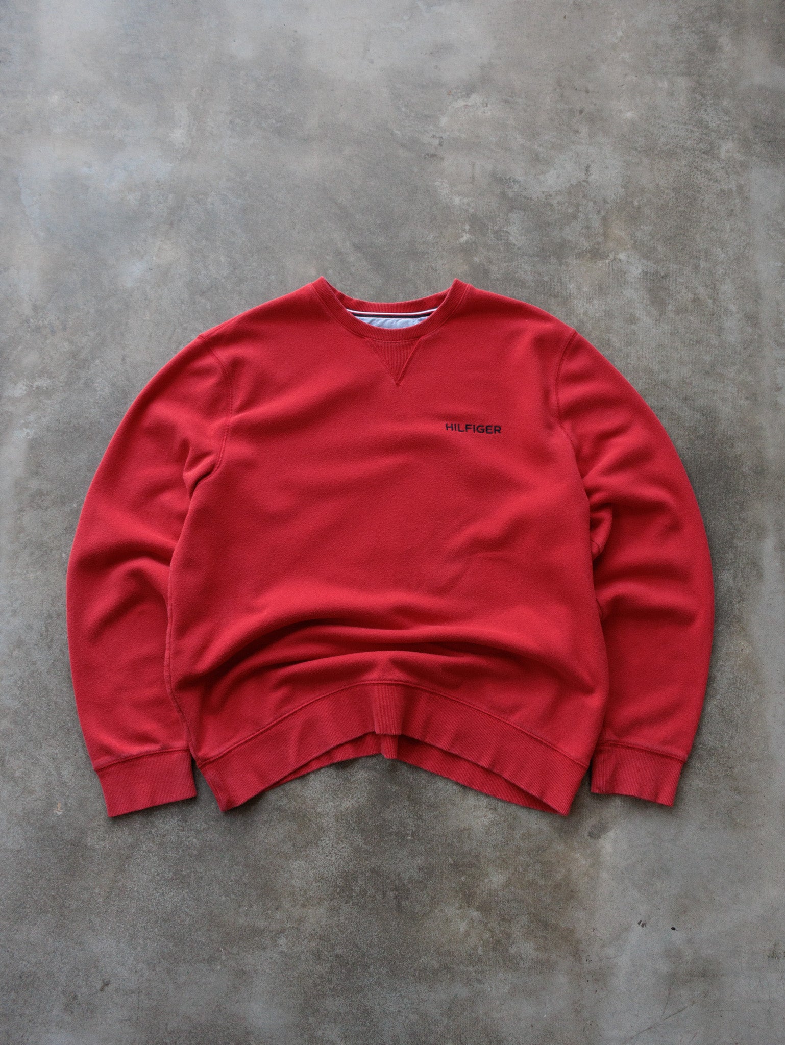 Vintage Red Tommy Hilfiger Sweatshirt (XL)