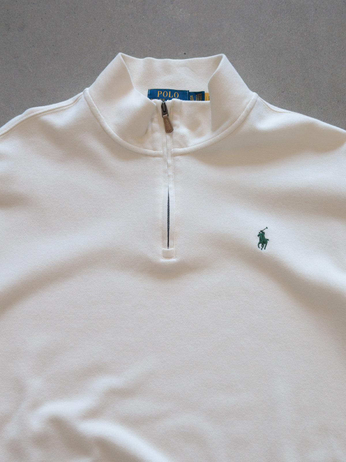 White Polo Ralph Lauren Knit Quarter Zip (XL)