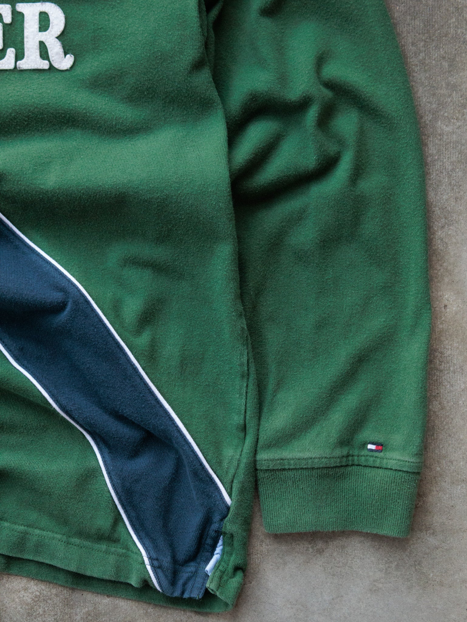 Vintage 00s Green Tommy Hilfiger Rugby Shirt (2XL)