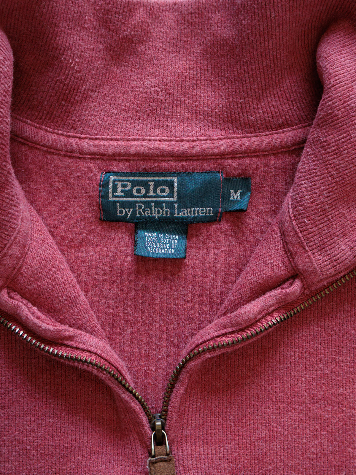 Vintage 00s Pink Polo Ralph Lauren Knit Quarter Zip (M)