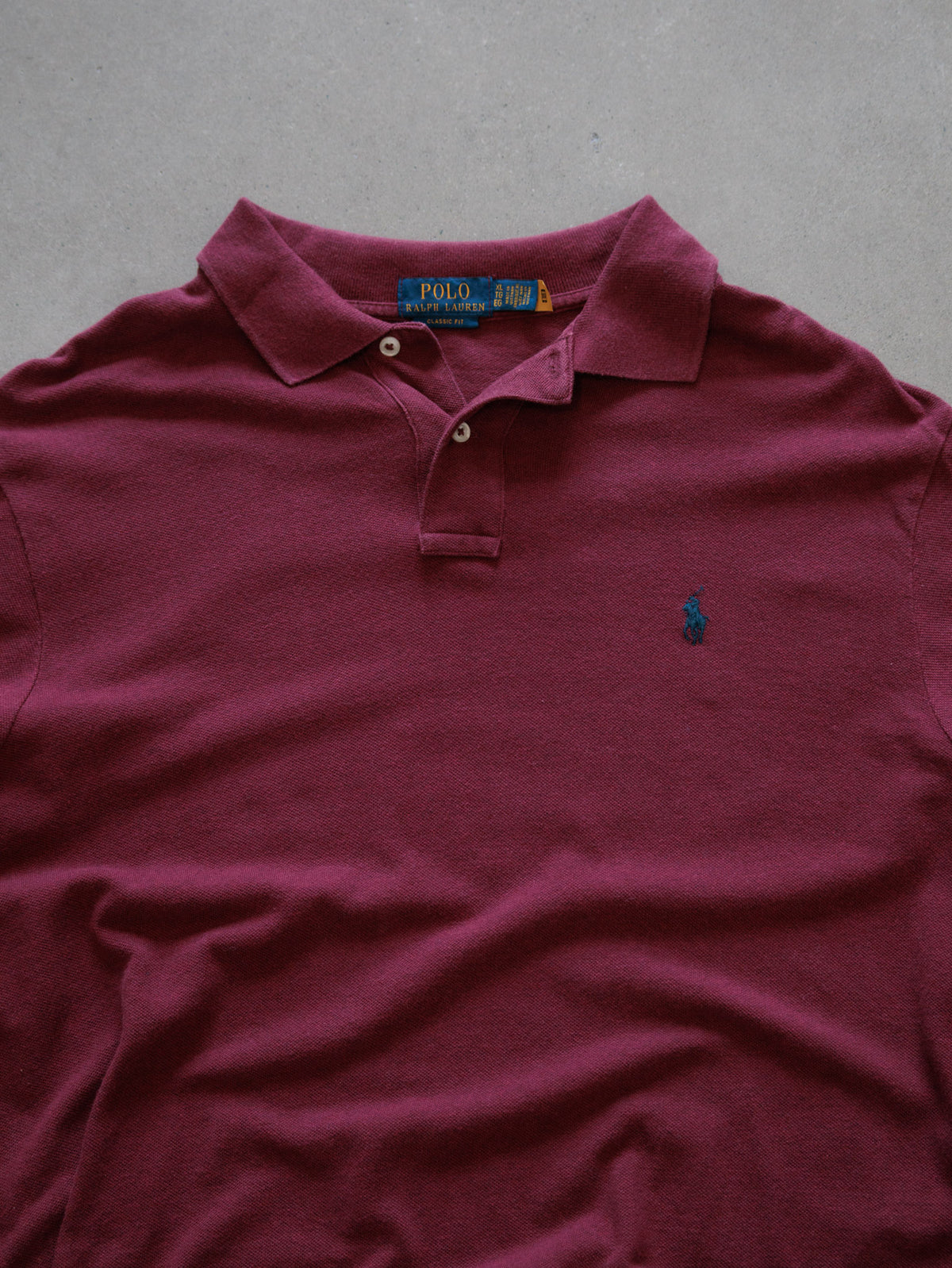 Vintage Red Polo Ralph Lauren Long Sleeve Polo Shirt (XL)