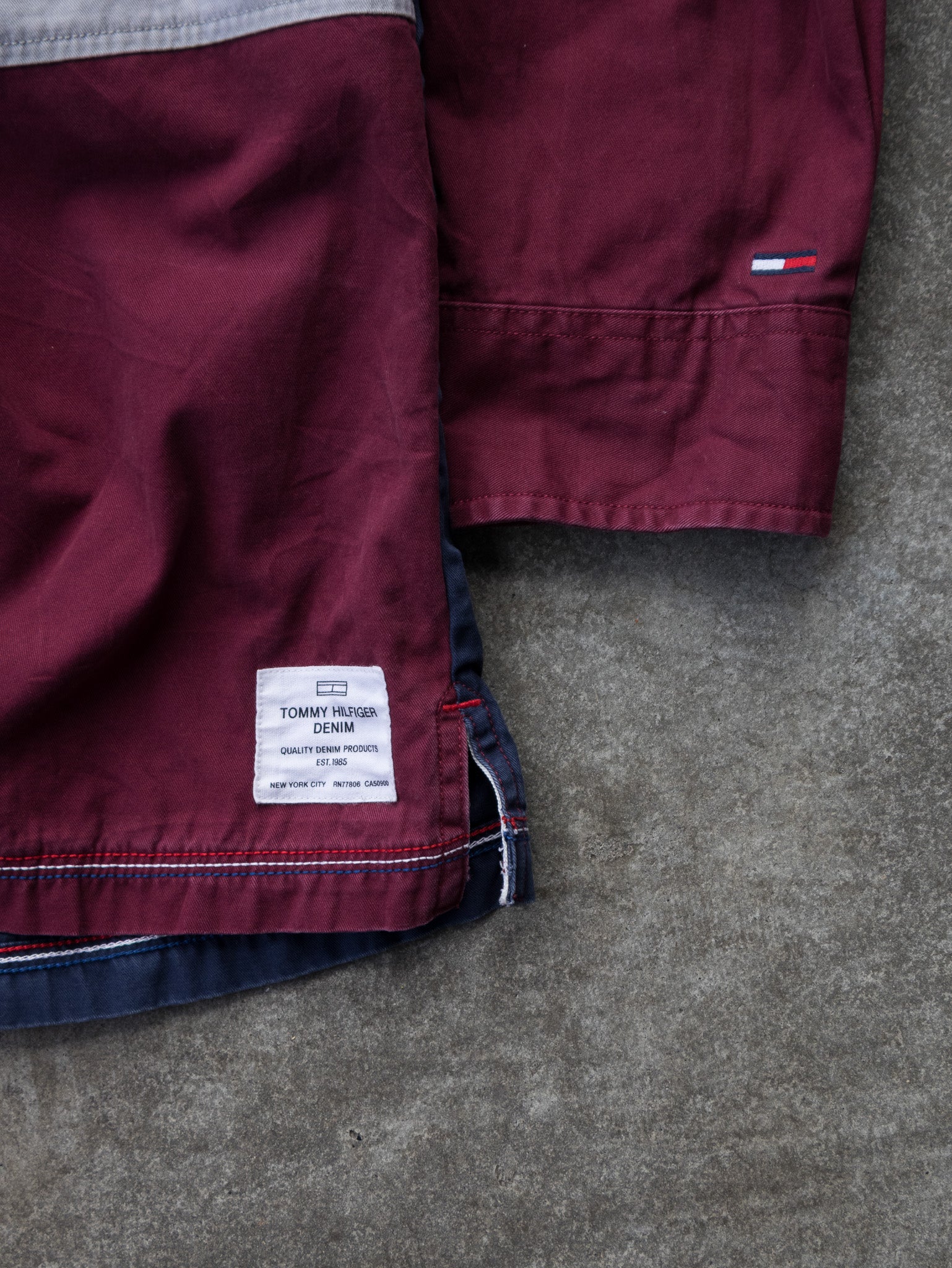 Vintage 00s Tommy Hilfiger Denim Spell Out Long Sleeve Polo (L)