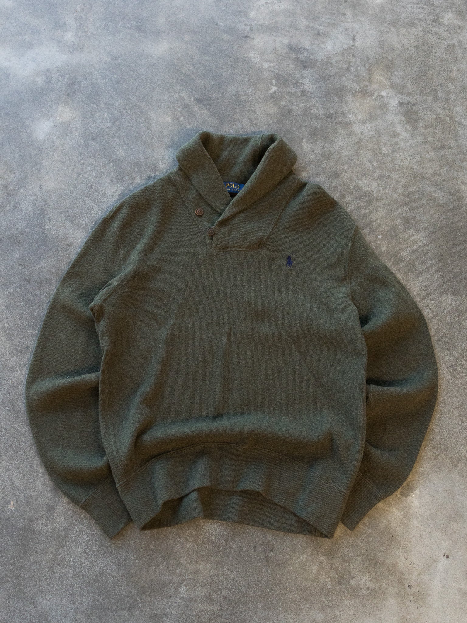 Vintage Khaki Polo Ralph Lauren Knit (S)