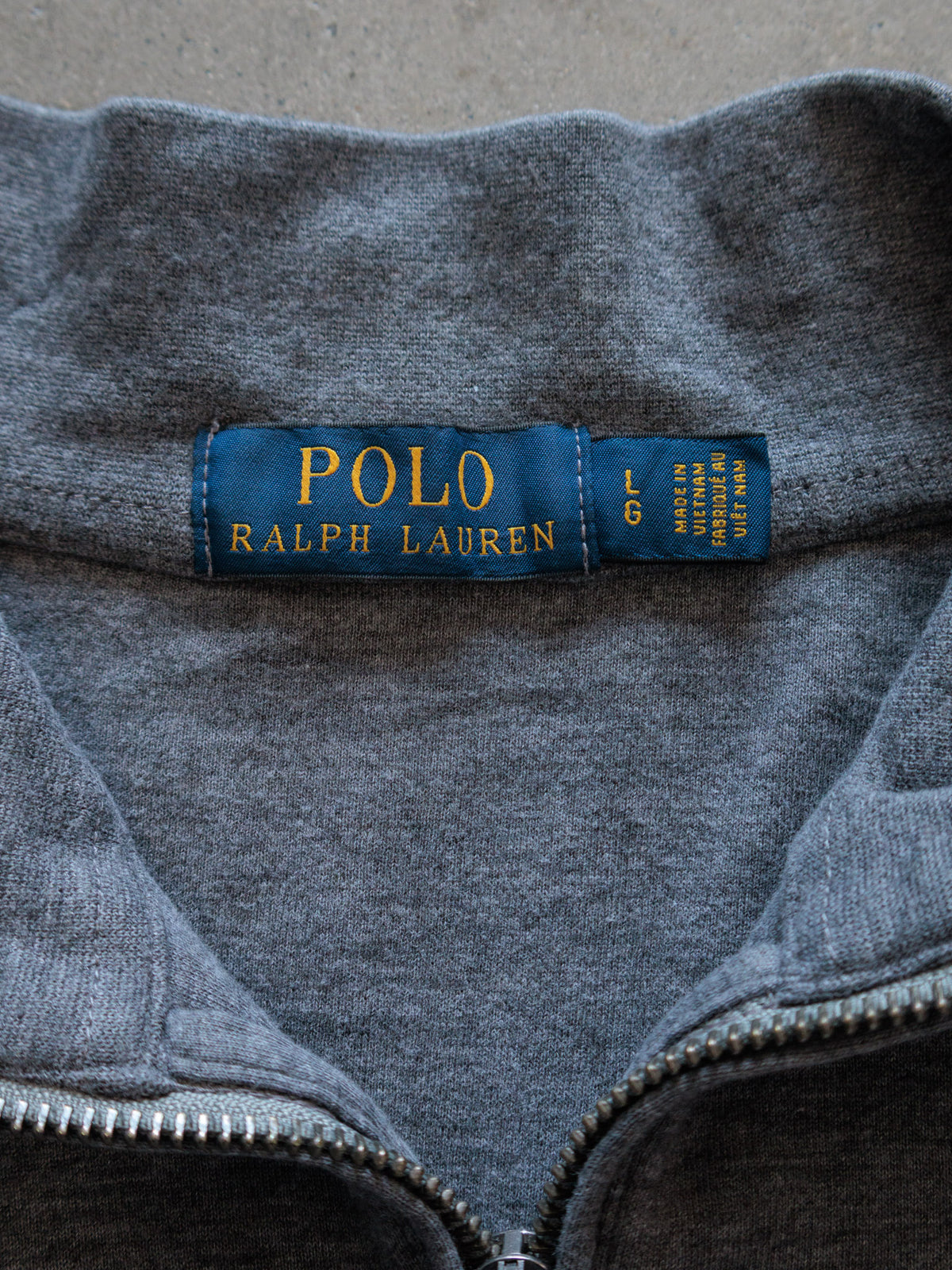 Vintage Grey Polo Ralph Lauren Quarter Zip (L)