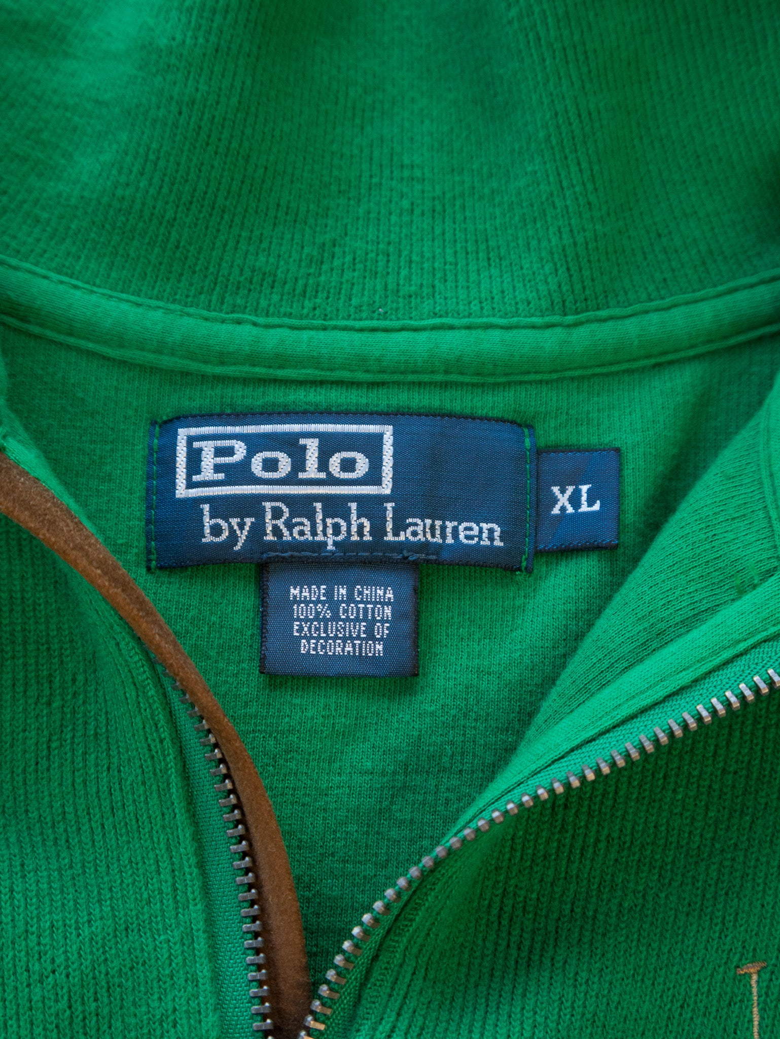 Vintage Green Polo Ralph Lauren Quarter Zip Knit (XL)