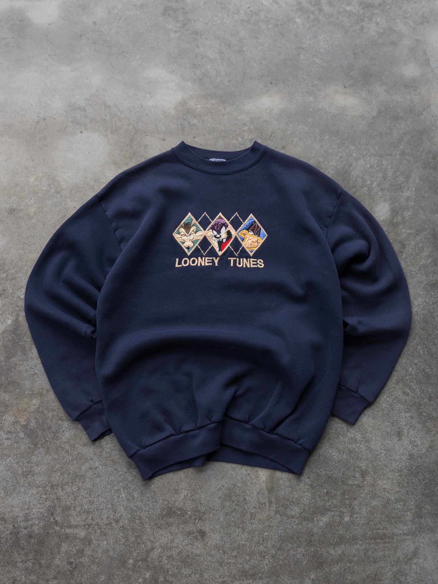 Vintage 90s Navy Looney Tunes Embroidered Sweatshirt (M)