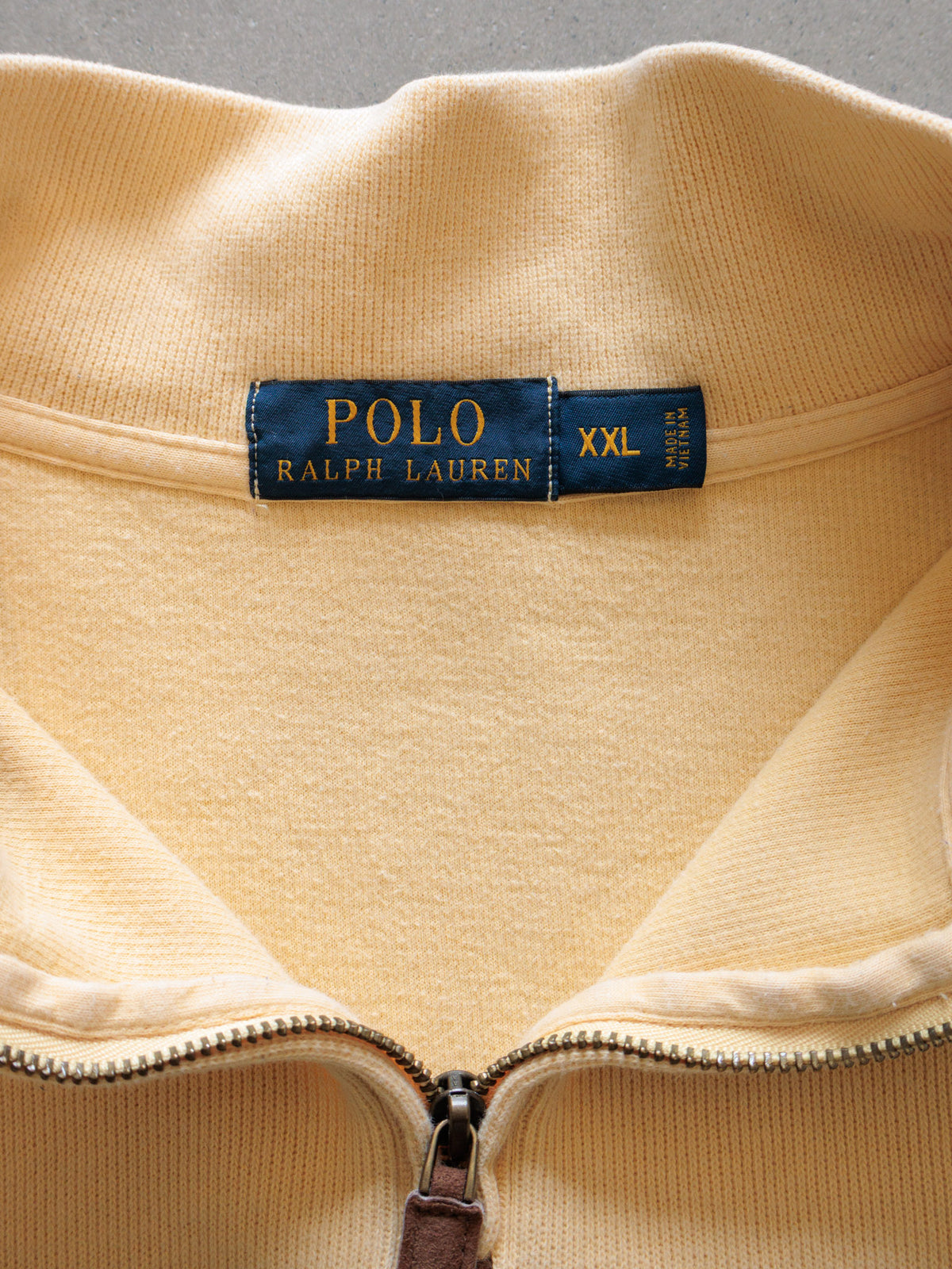 Vintage Yellow Polo Ralph Lauren Quarter Zip (2XL)