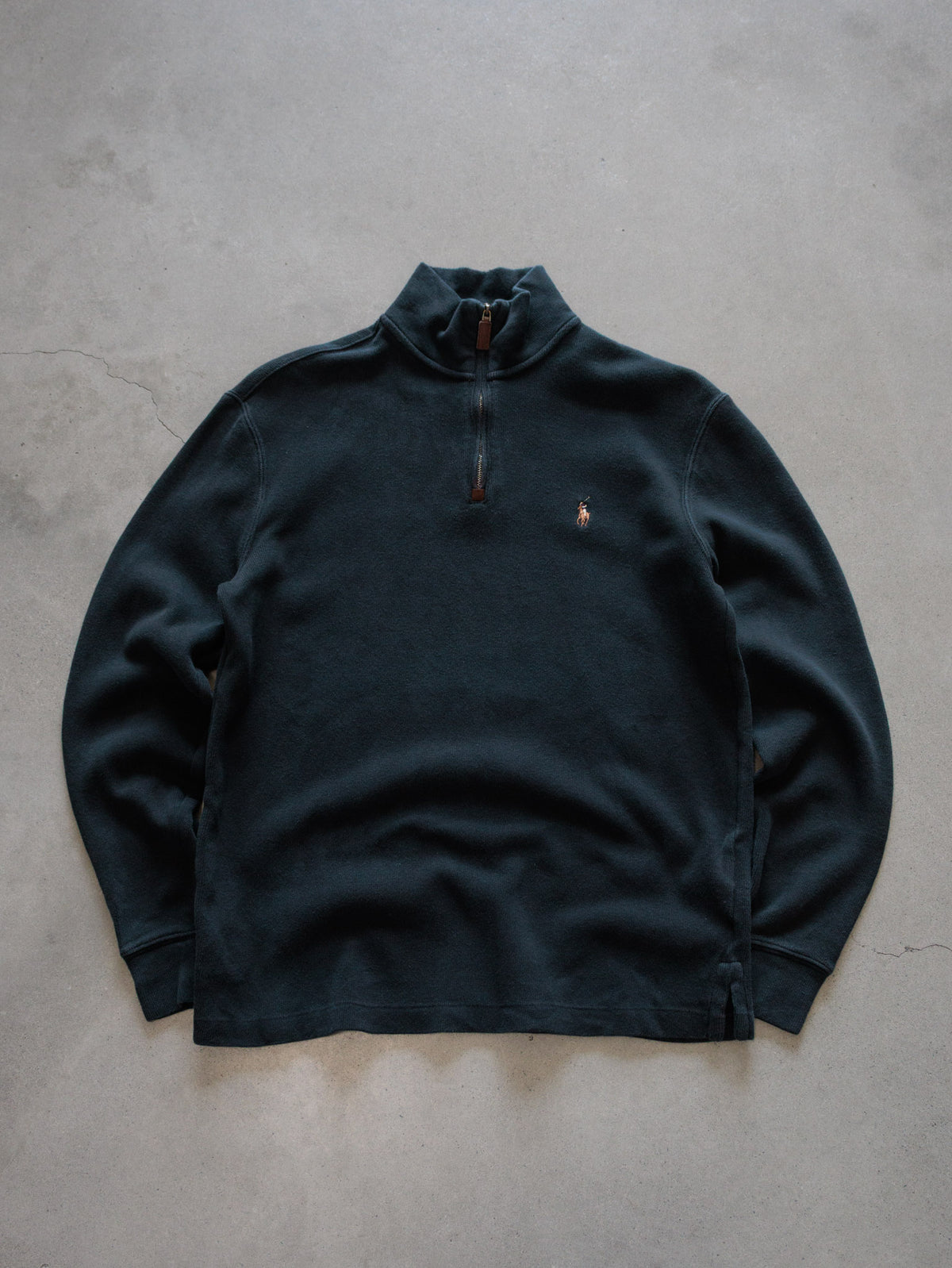 Vintage Green Polo Ralph Lauren Knit Quarter Zip (S)