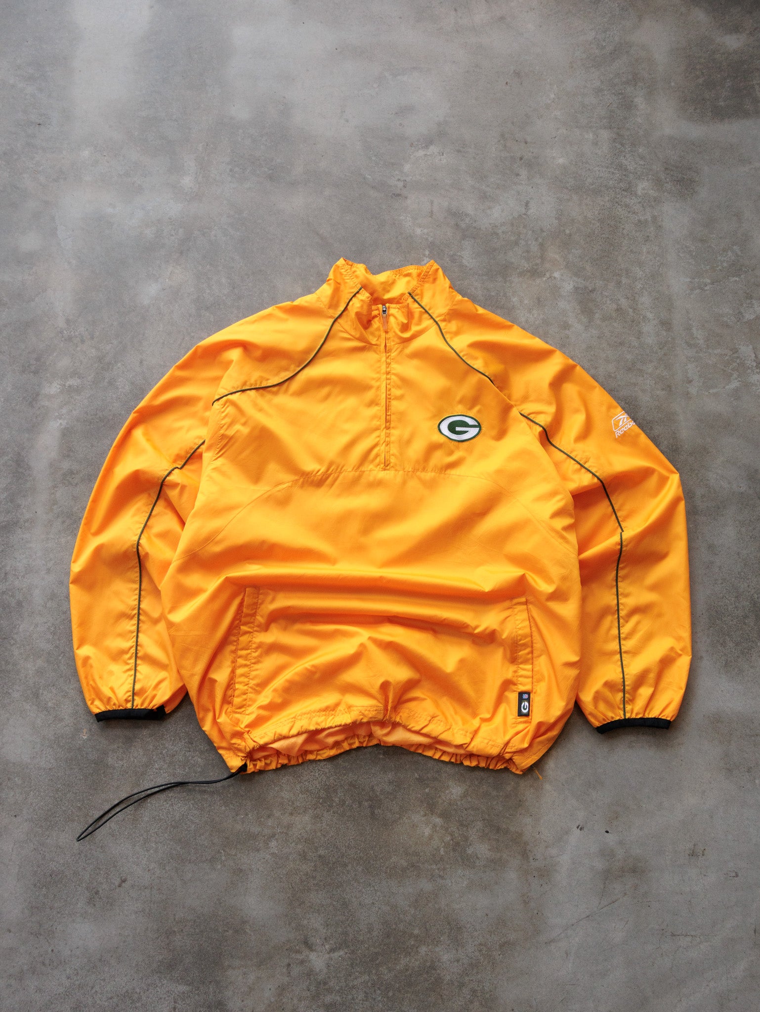 Vintage 00s Yellow Green Bay Packers Reebok Windbreaker (XL)