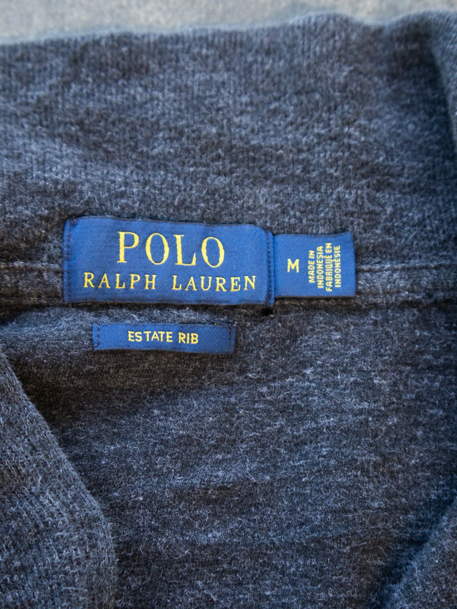 Vintage Charcoal Polo Ralph Lauren Quarter Zip Knit (M)