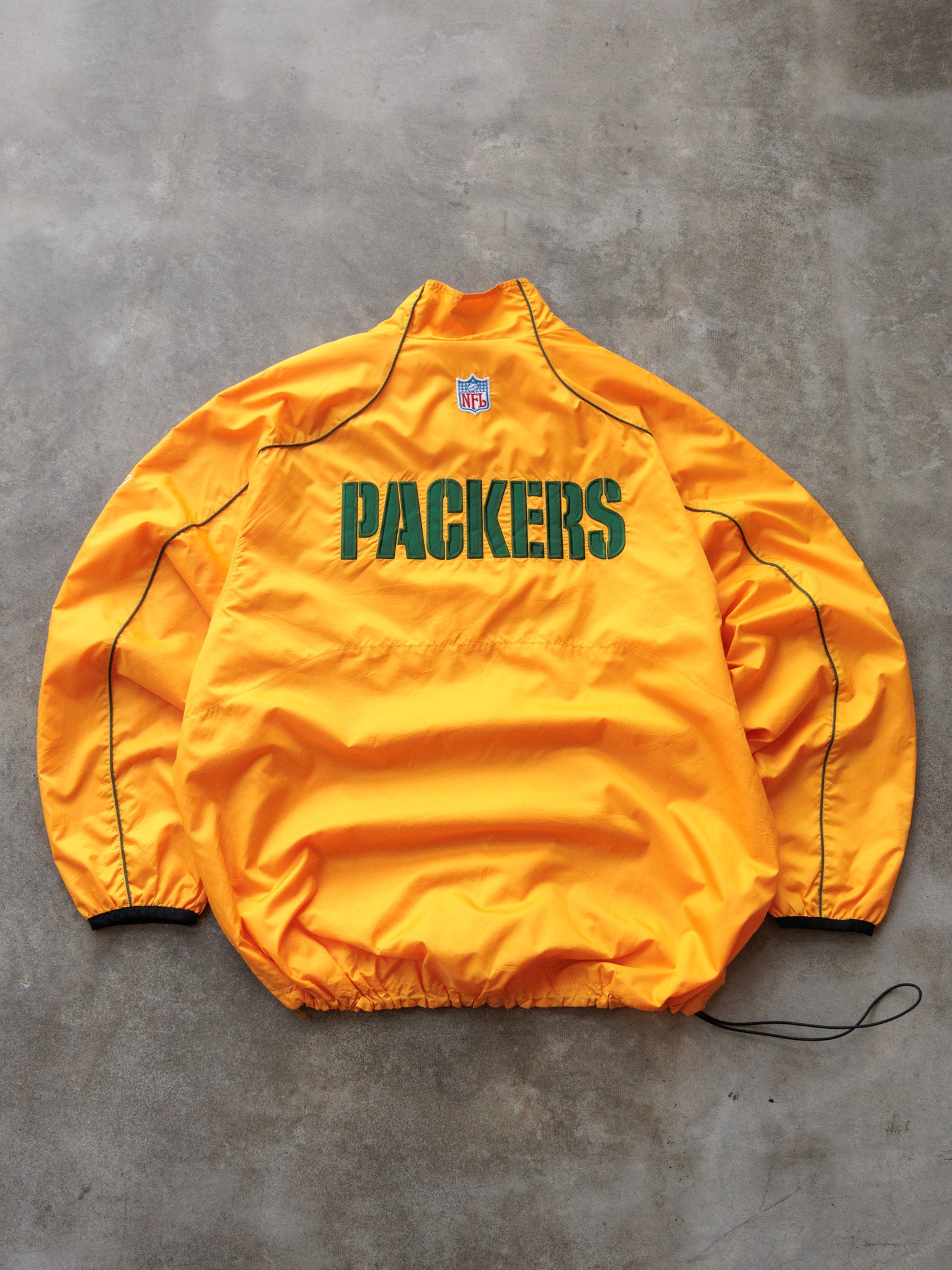 Vintage 00s Yellow Green Bay Packers Reebok Windbreaker (XL)