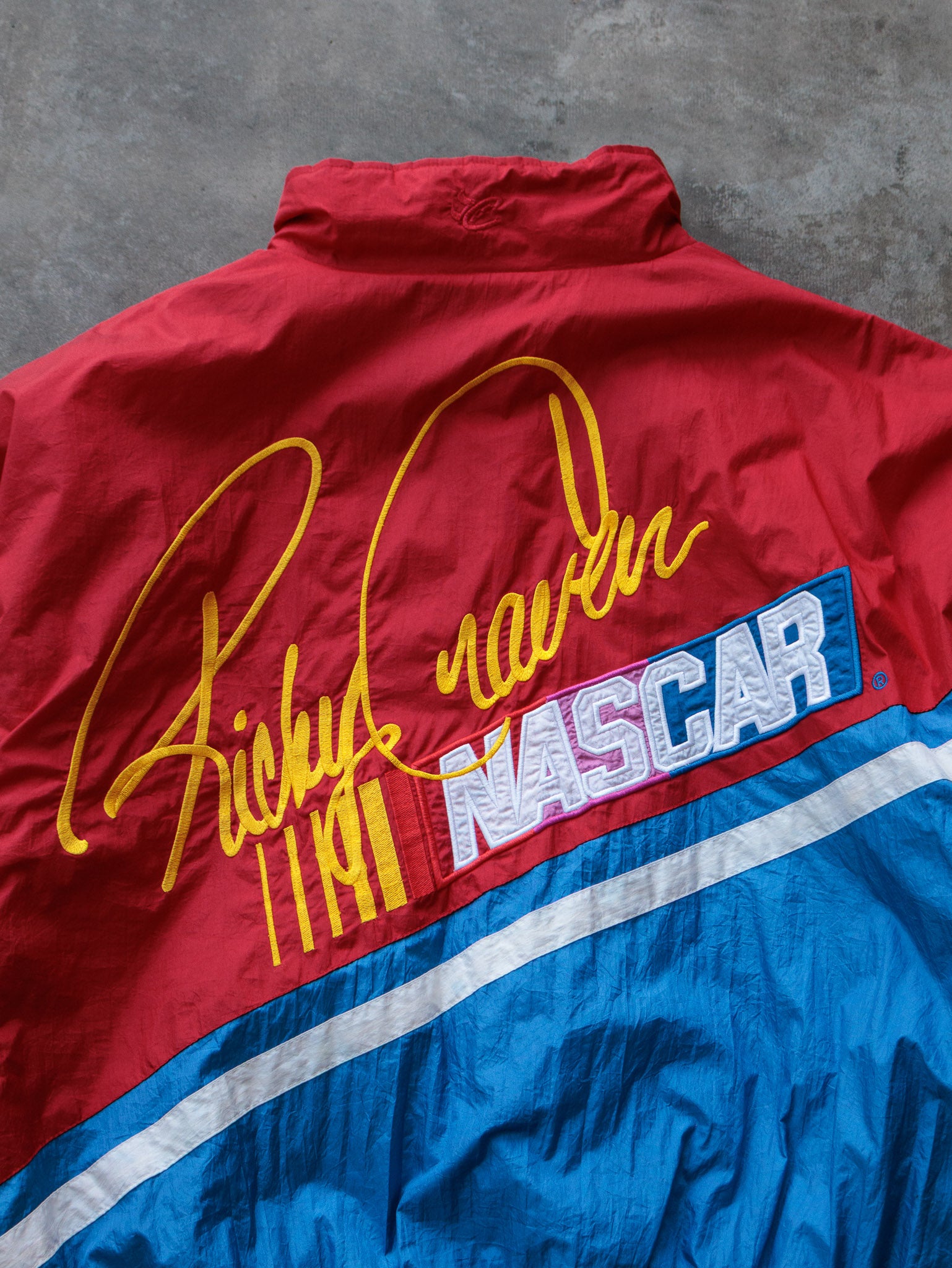 Vintage 90s Red Ricky Craven NASCAR Bud Racing Jacket (-)