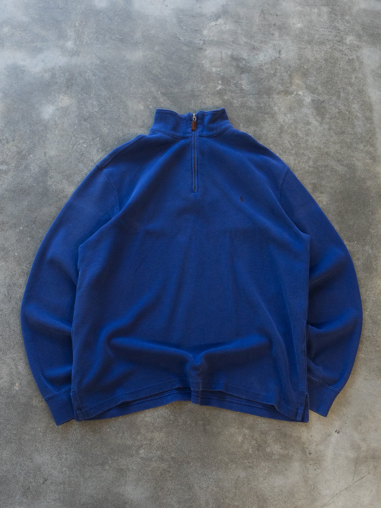 Vintage Blue Polo Ralph Lauren Quarter Zip Knit (L)