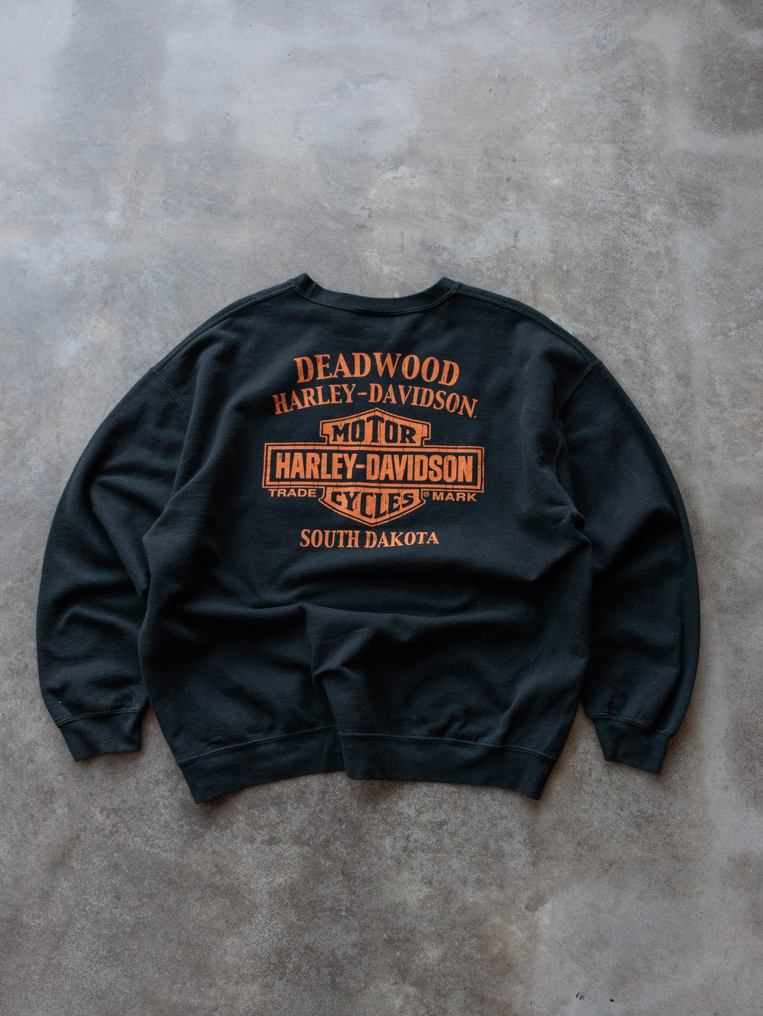 Vintage Black Harley-Davidson Deadwood South Dakota Sweatshirt (XL)