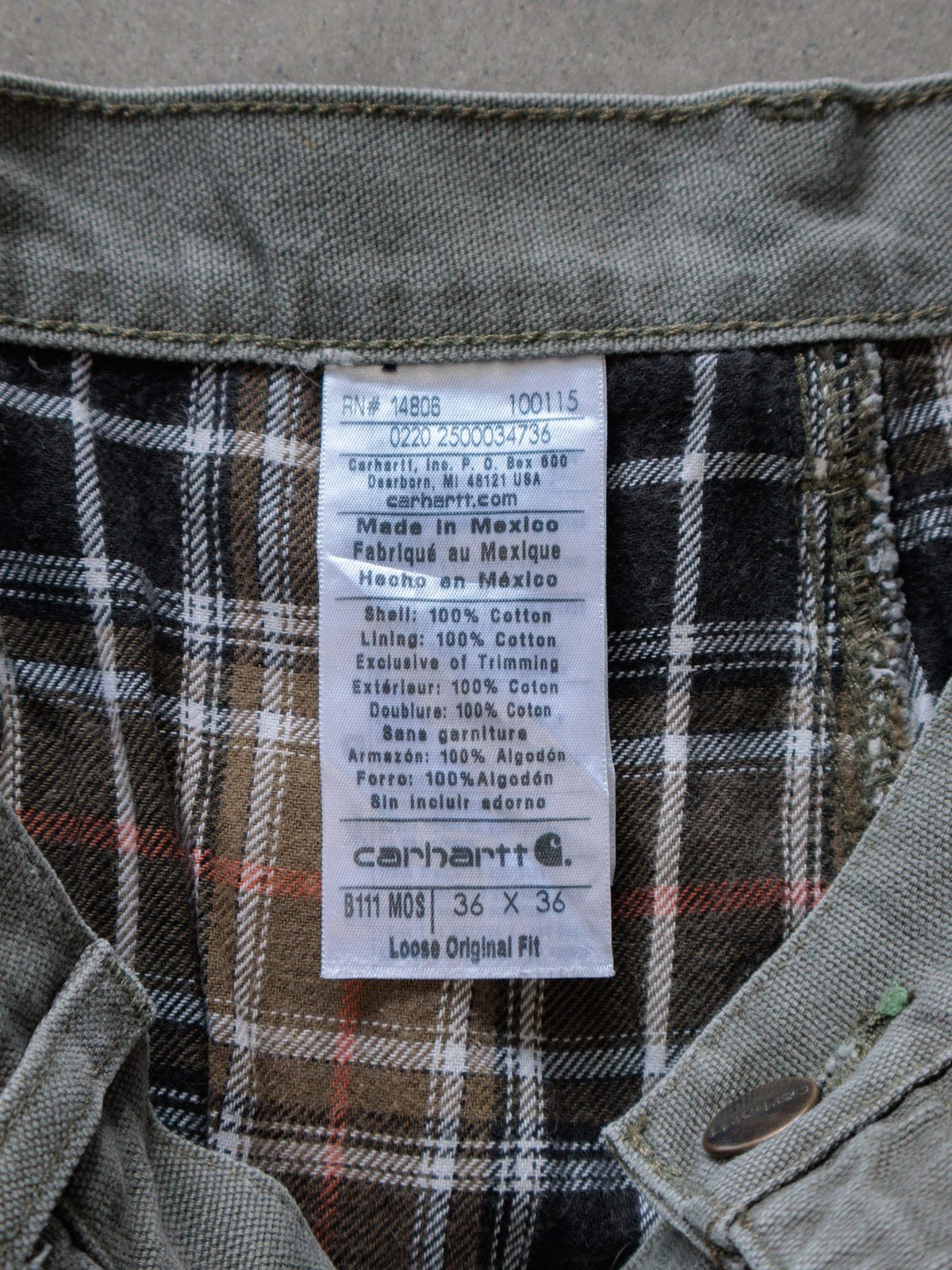 Vintage Green Carhartt Carpenter Pants (W36)