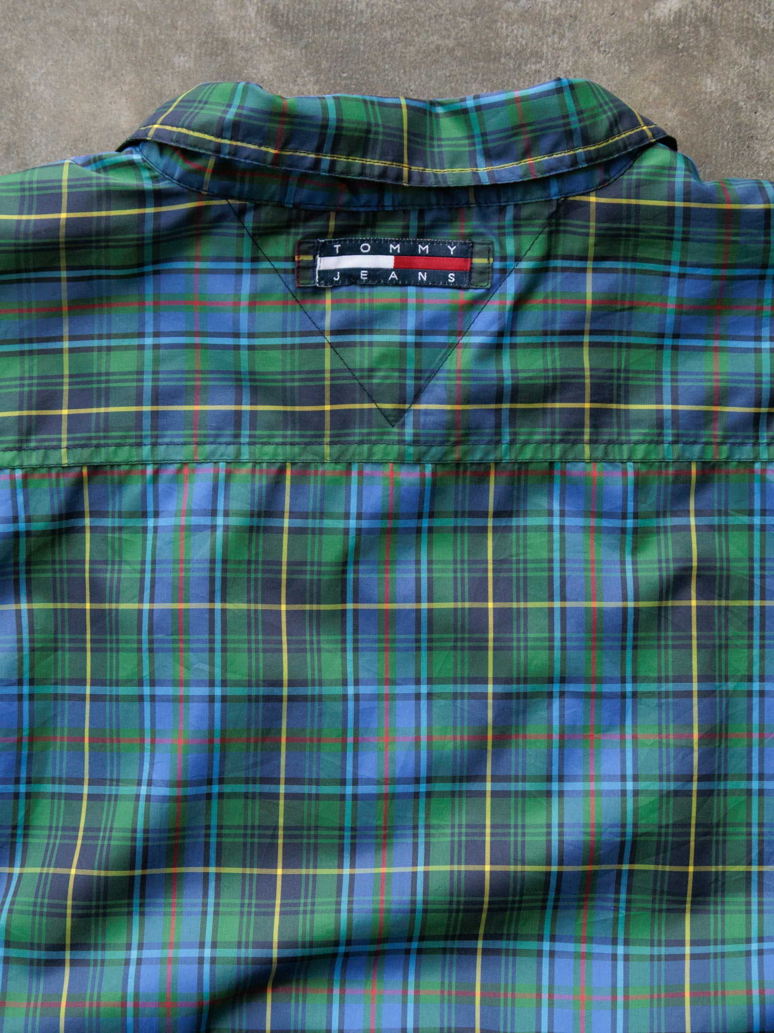 Vintage 00s Green Plaid Tommy Jeans Shirt (XL)