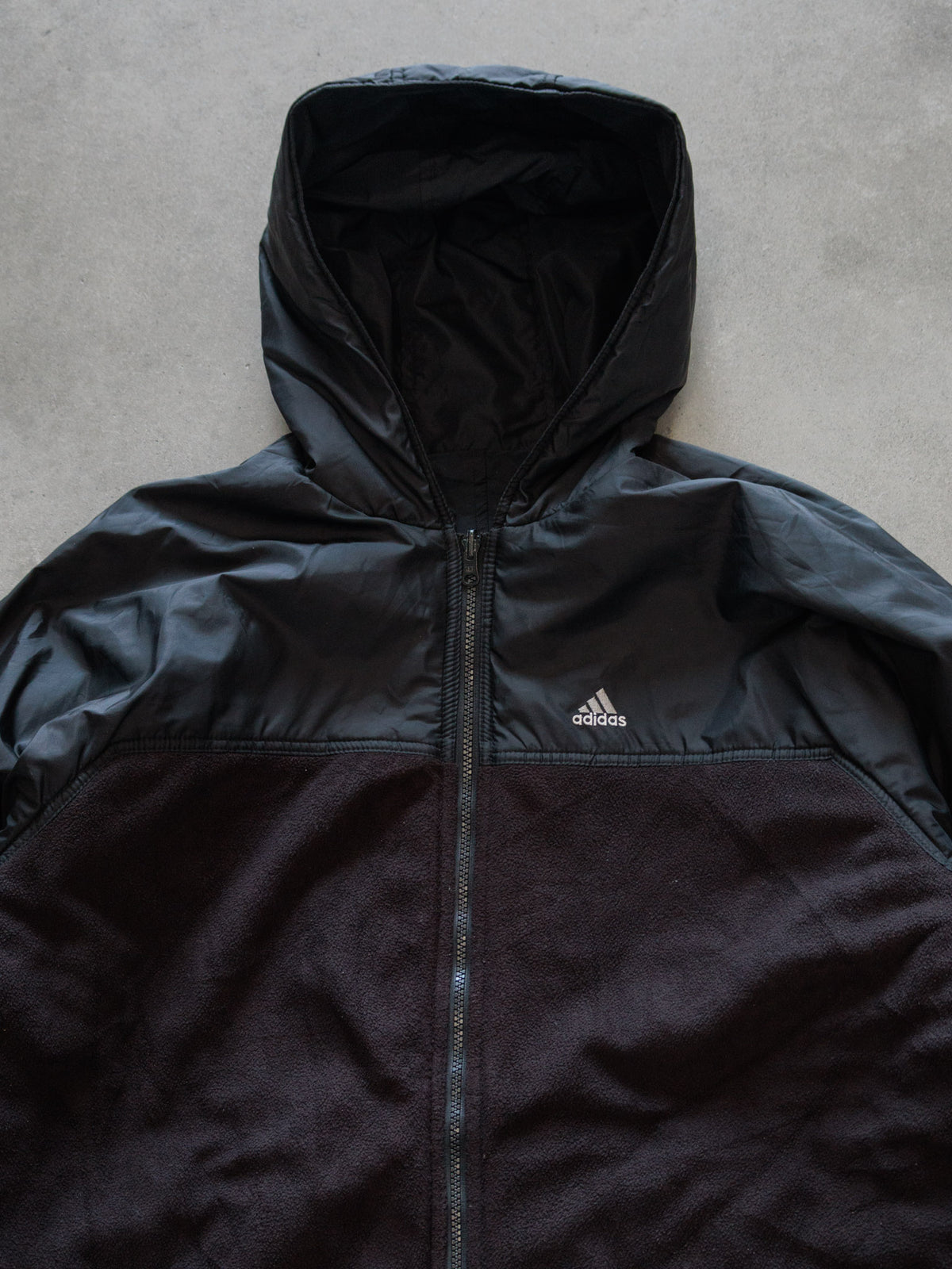 Vintage Black & Brown Adidas Reversible Fleece Jacket (-)