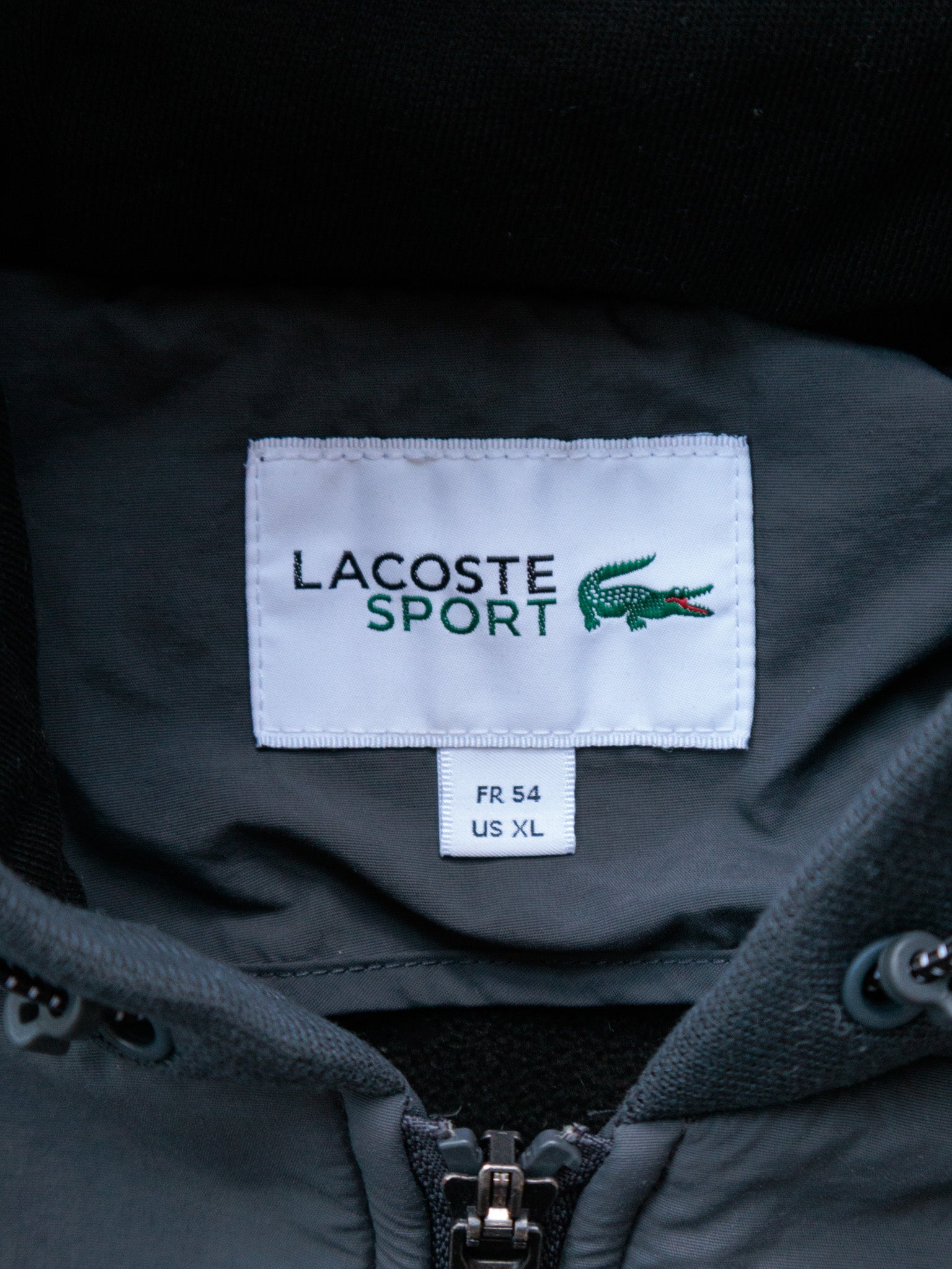 Vintage Grey Colourblock Lacoste Fleece Jacket (XL)