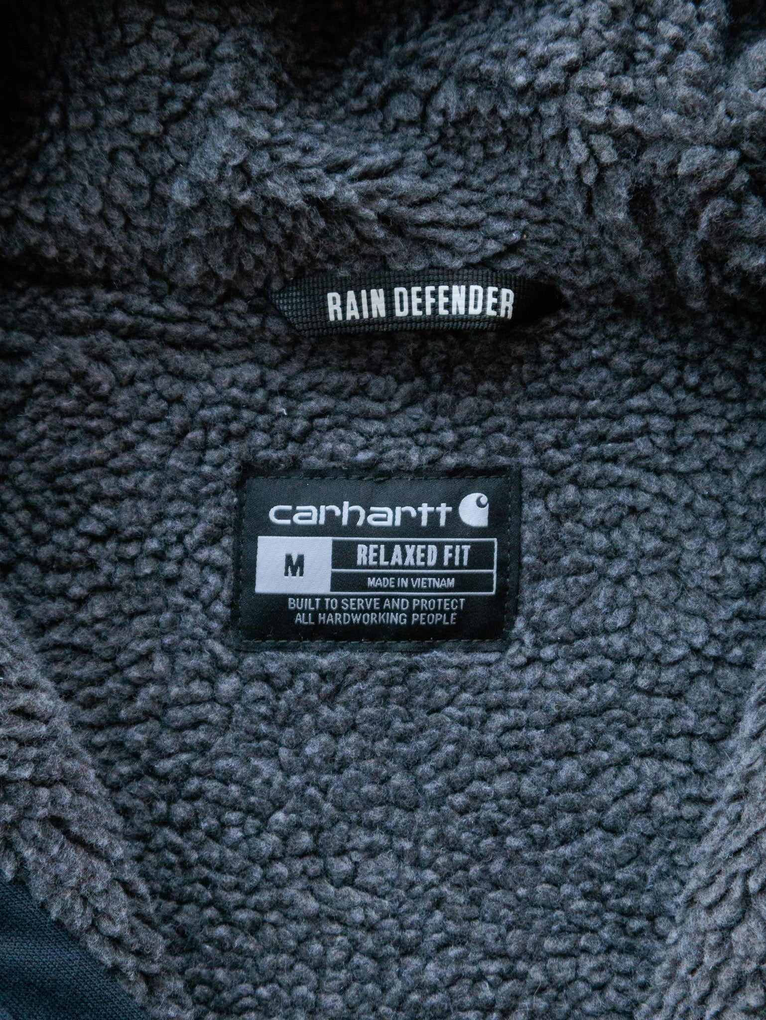 Vintage Navy Carhartt Fleece-Lined Hoodie (M)