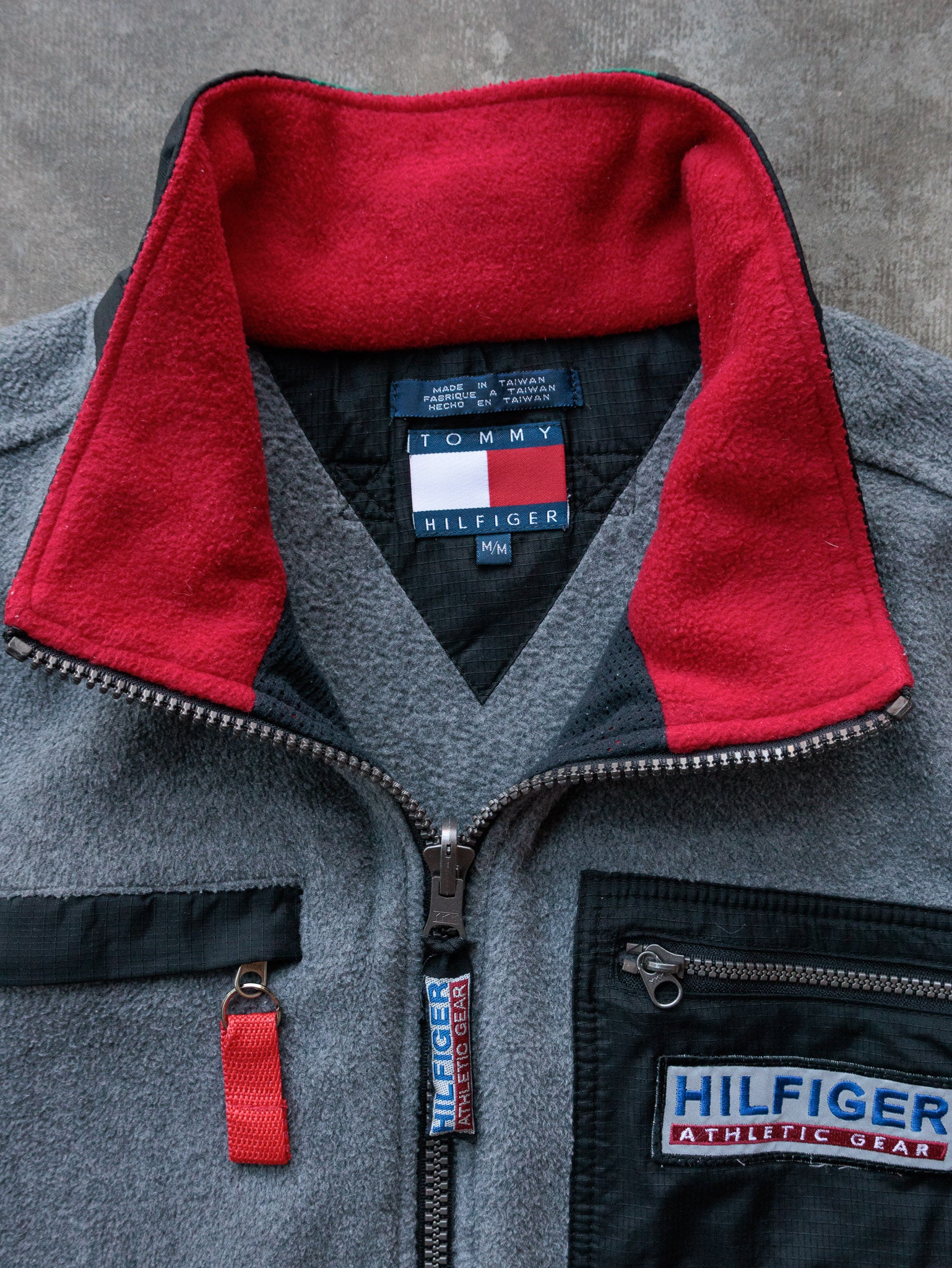 Vintage 90s Grey Tommy Hilfiger Athletic Gear Fleece Vest (M)