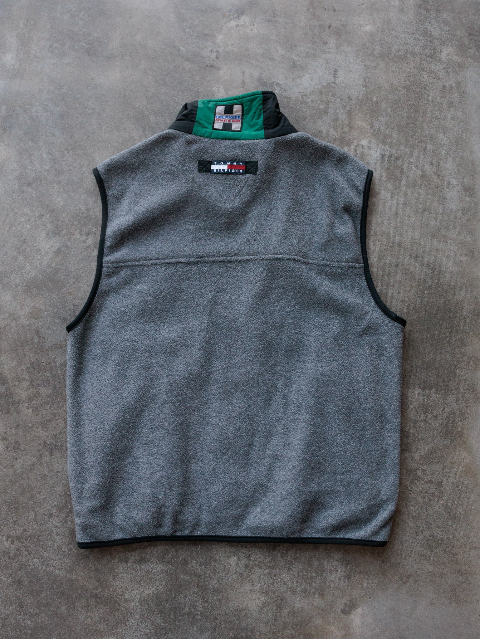 Vintage 90s Grey Tommy Hilfiger Athletic Gear Fleece Vest (M)