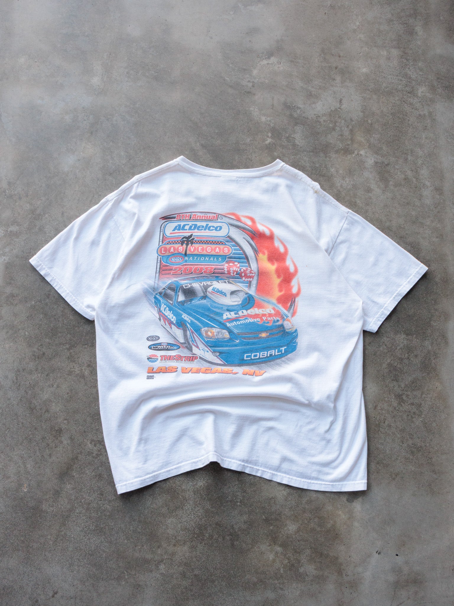 Vintage 2008 White ACDelco Las Vegas NHRA Nationals Tee (XL)