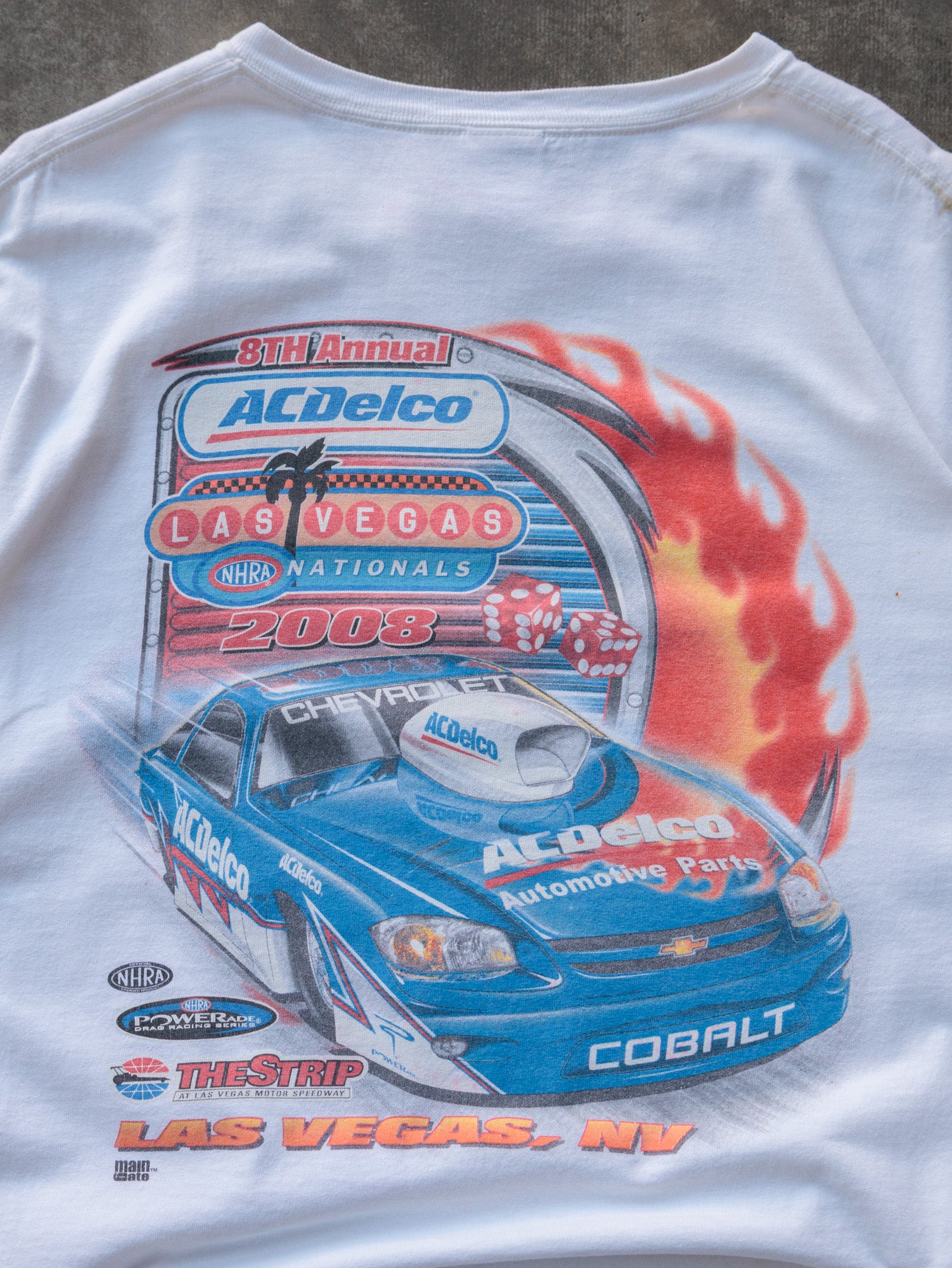 Vintage 2008 White ACDelco Las Vegas NHRA Nationals Tee (XL)