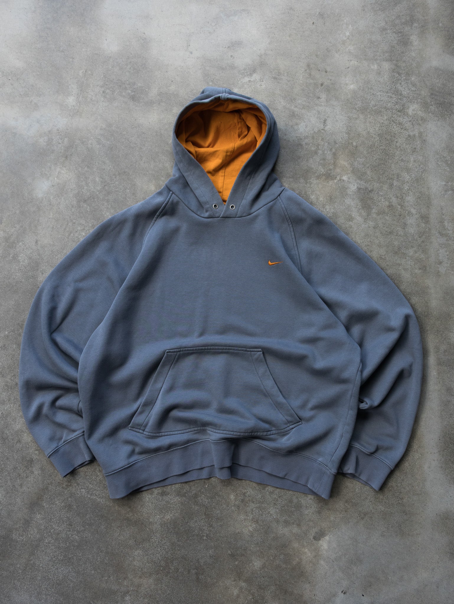 Vintage 90s Blue Nike Swoosh Hoodie (XL)