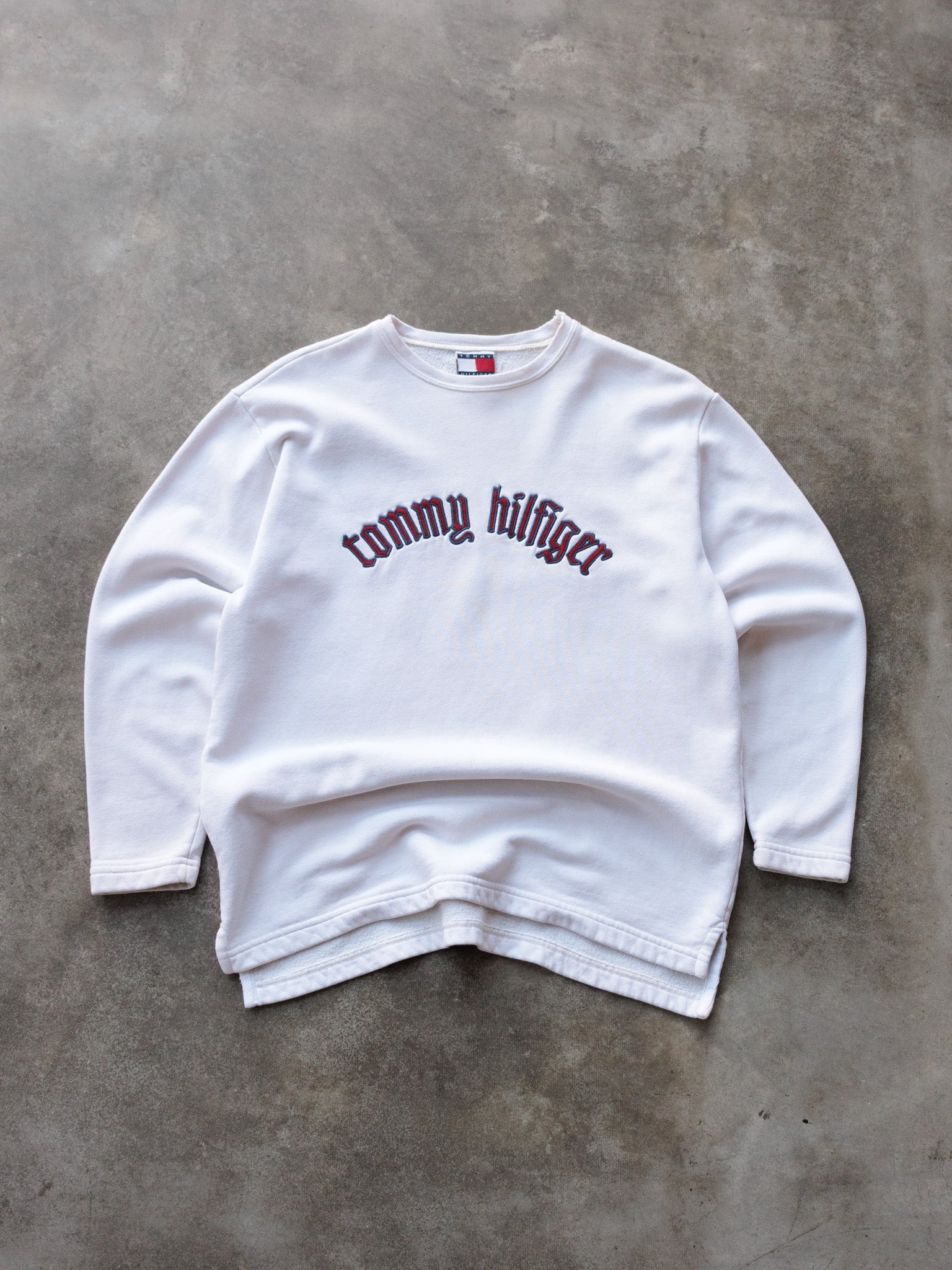 Vintage 90s White Tommy Hilfiger Sweatshirt (S)