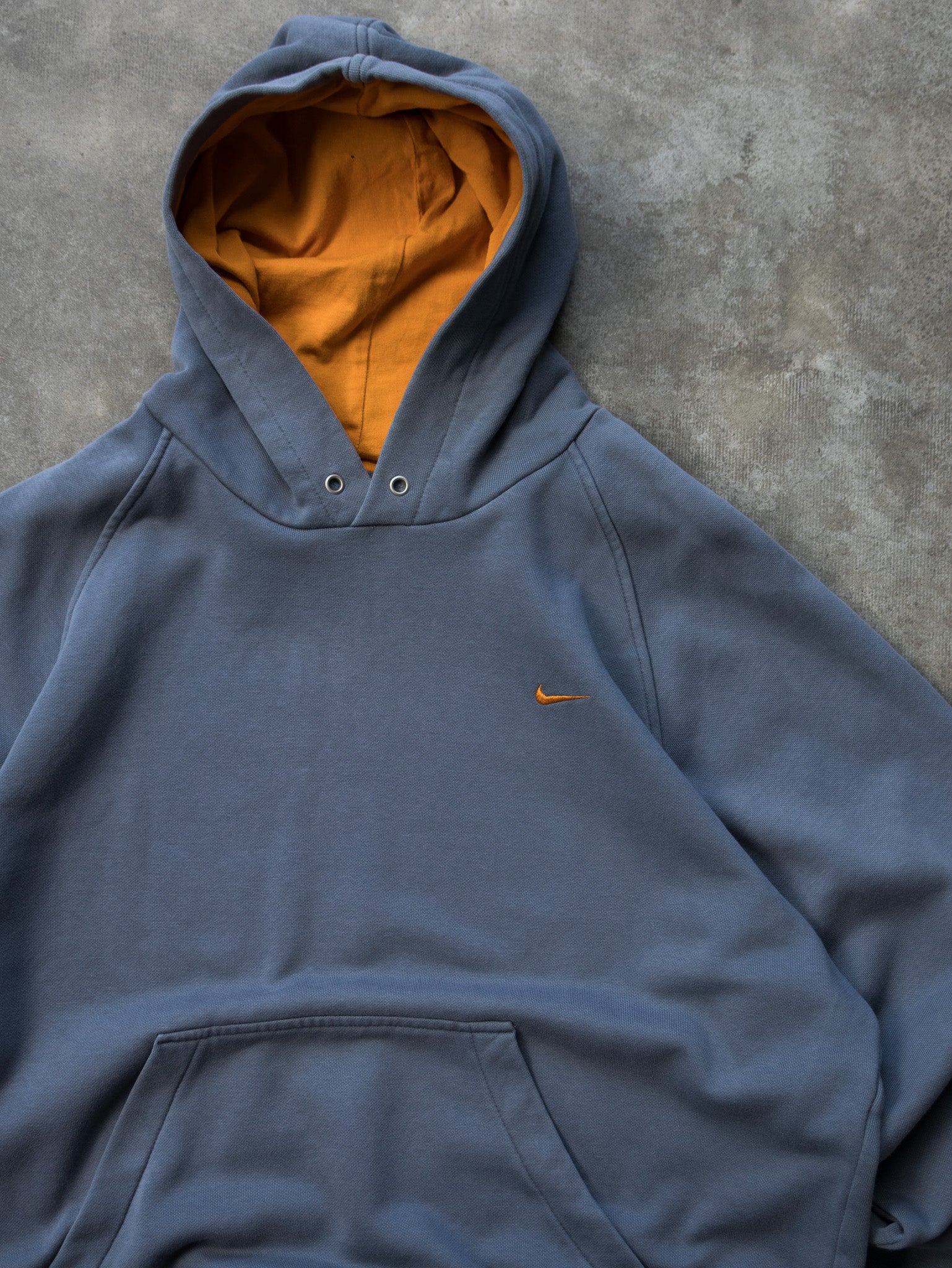 Vintage 90s Blue Nike Swoosh Hoodie (XL)