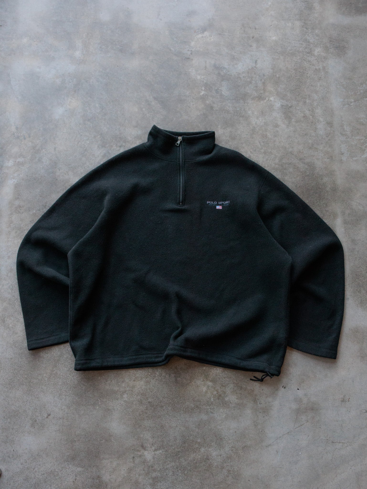 Vintage 90s Black Polo Sport Fleece Sweatshirt (XL)