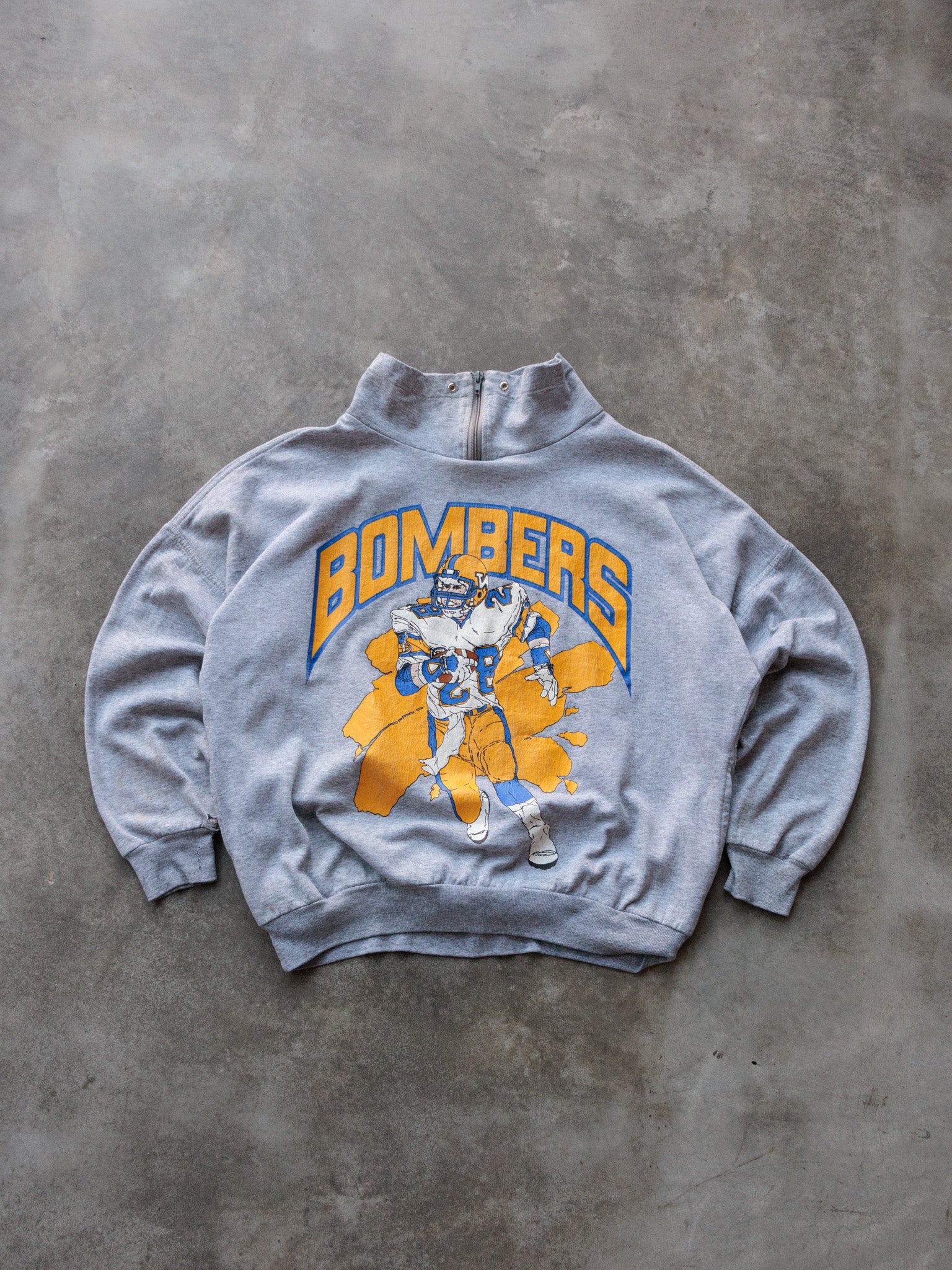 Vintage 90s Grey Bombers Quarter Zip (L)