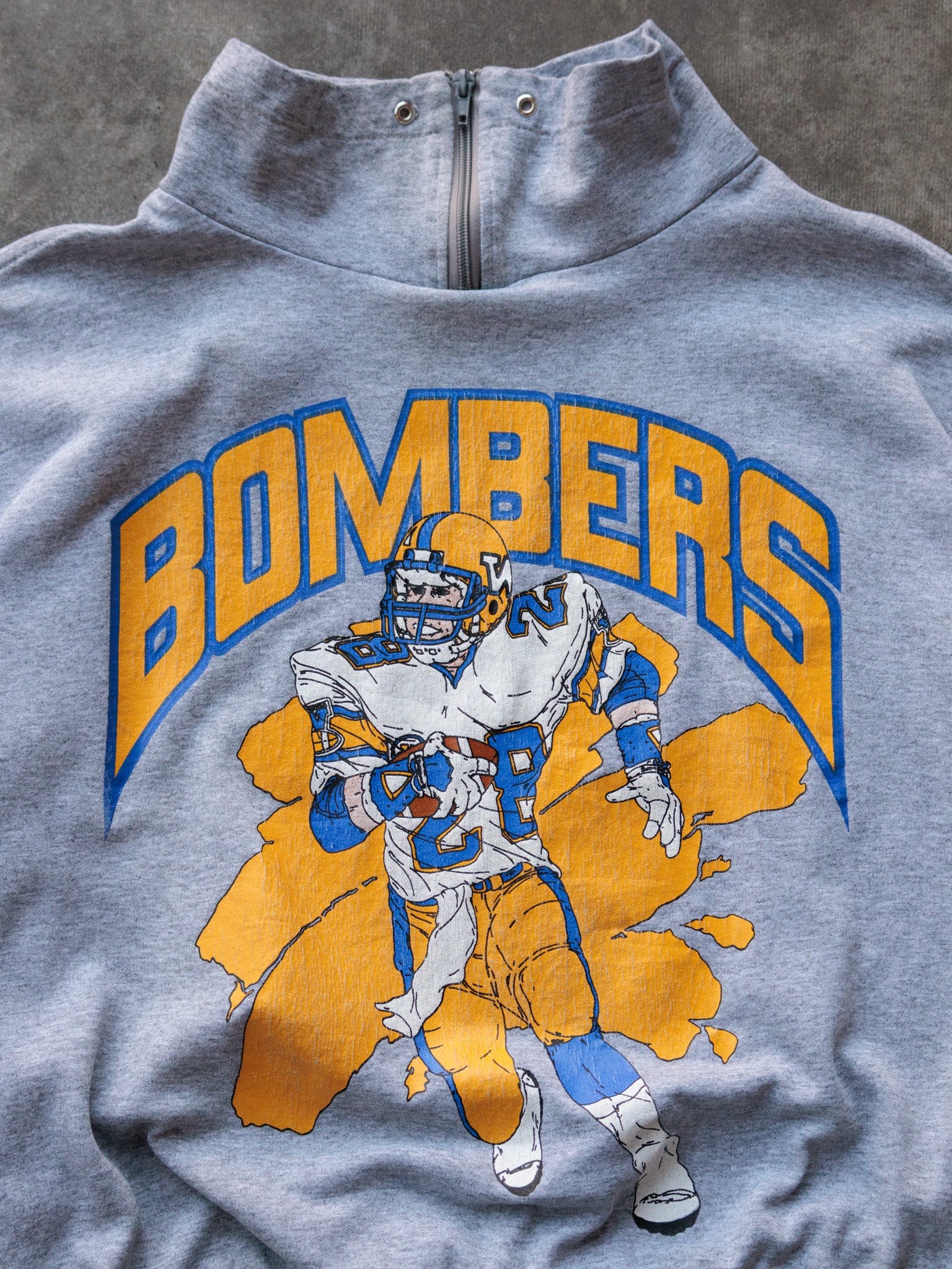 Vintage 90s Grey Bombers Quarter Zip (L)