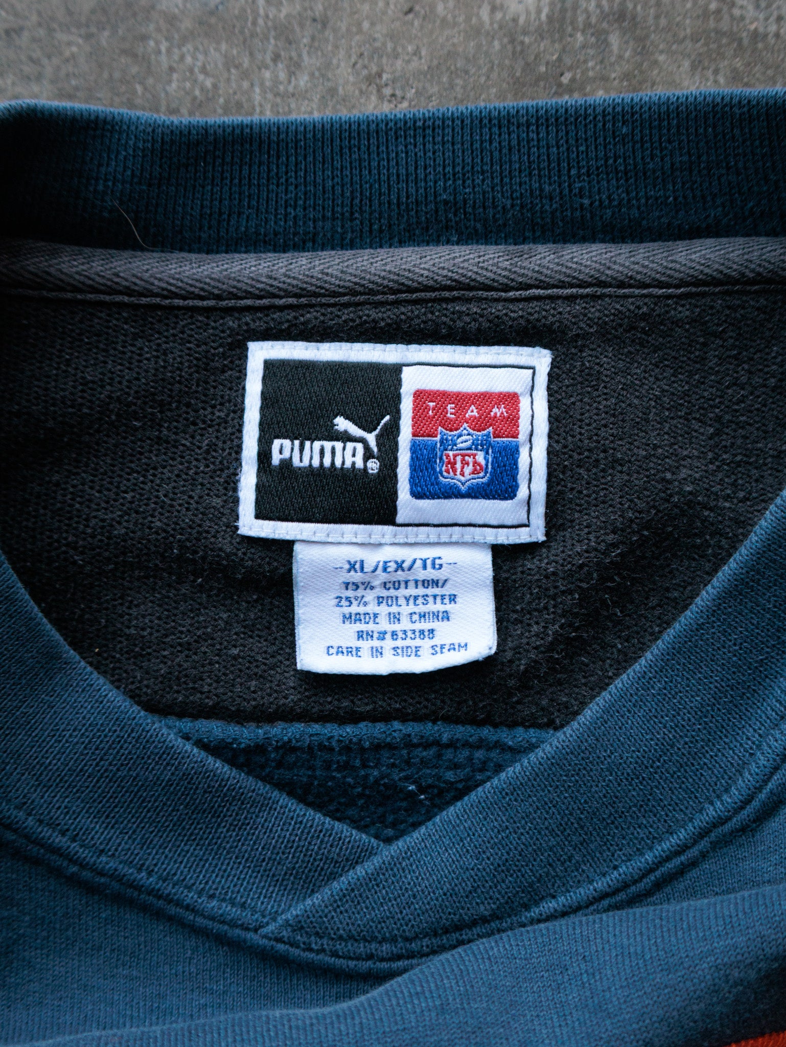 Vintage 90s Teal Puma Denver Broncos Sweatshirt (XL)