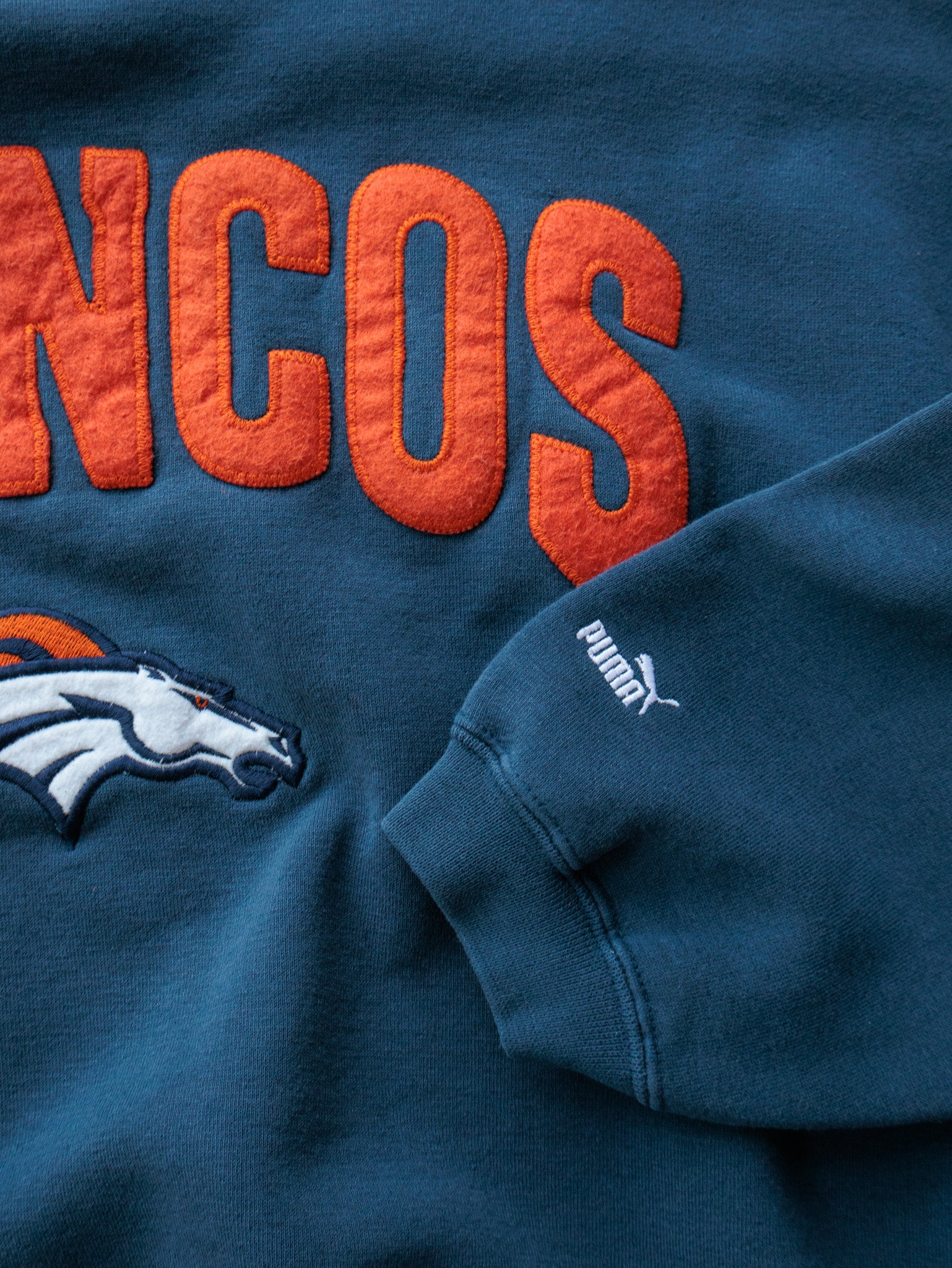 Vintage 90s Teal Puma Denver Broncos Sweatshirt (XL)