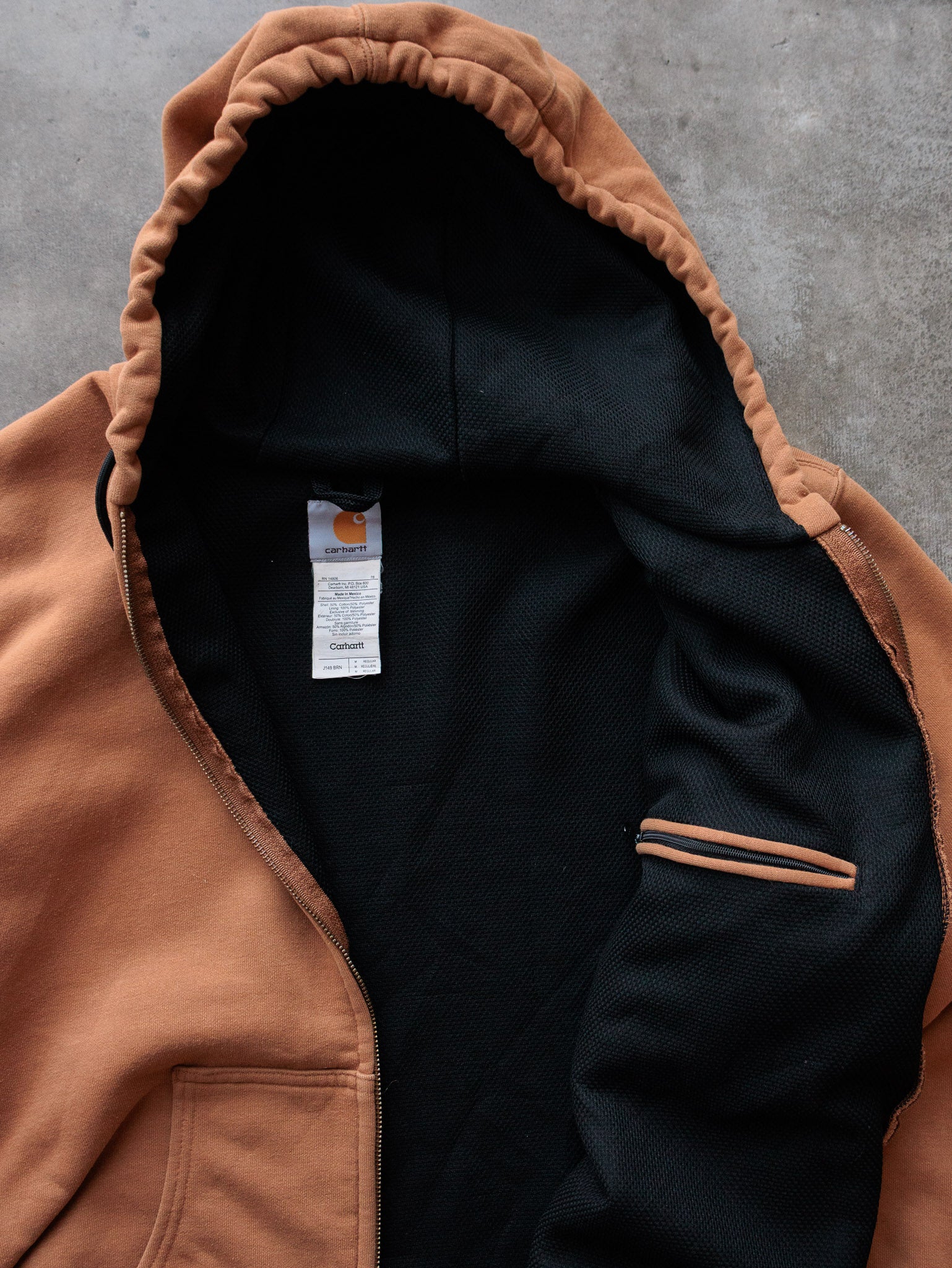 Vintage 00s Brown Carhartt Zip Hoodie (M)