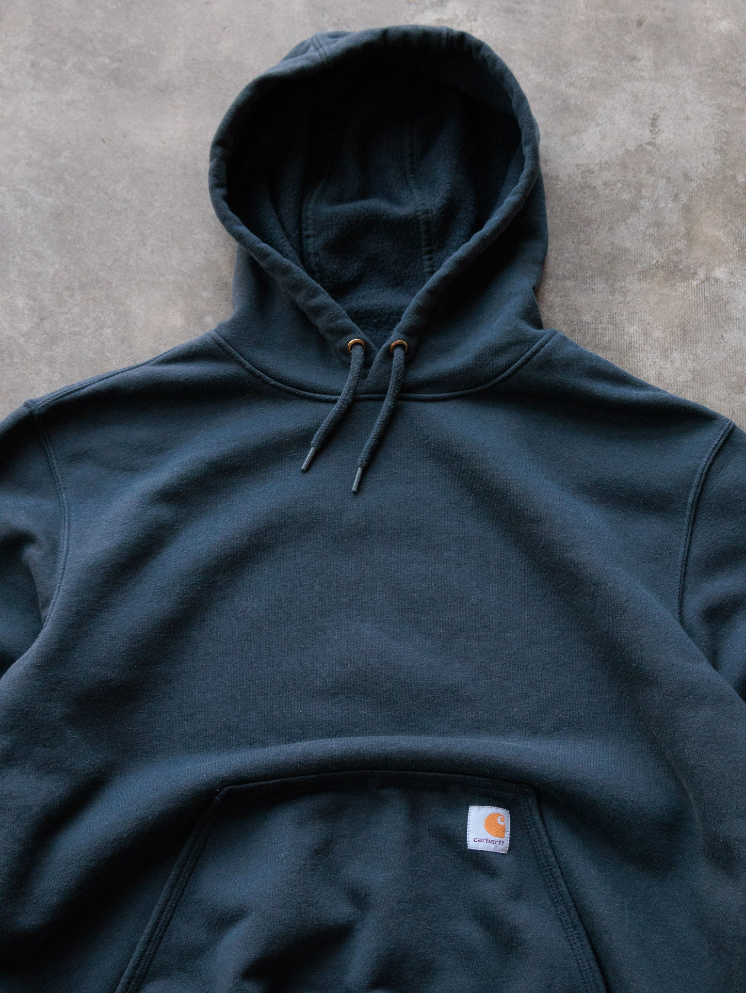 Vintage Navy Carhartt Sleeve Spell Out Hoodie (L)