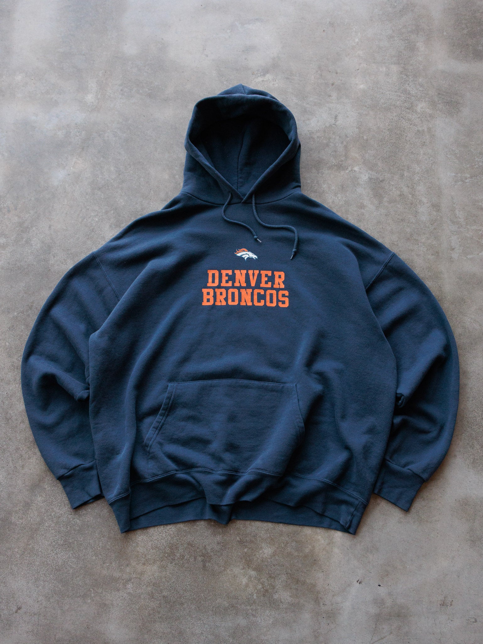 Vintage 00s Navy Denver Broncos Hoodie (2XL)