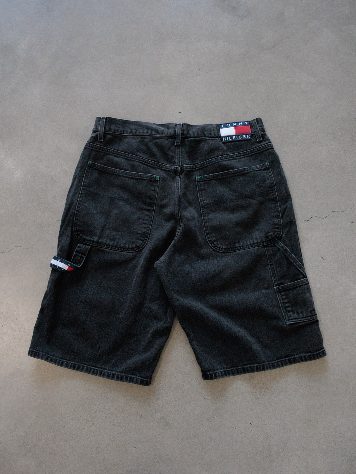 Vintage Black Tommy Hilfiger Carpenter Shorts (W34)