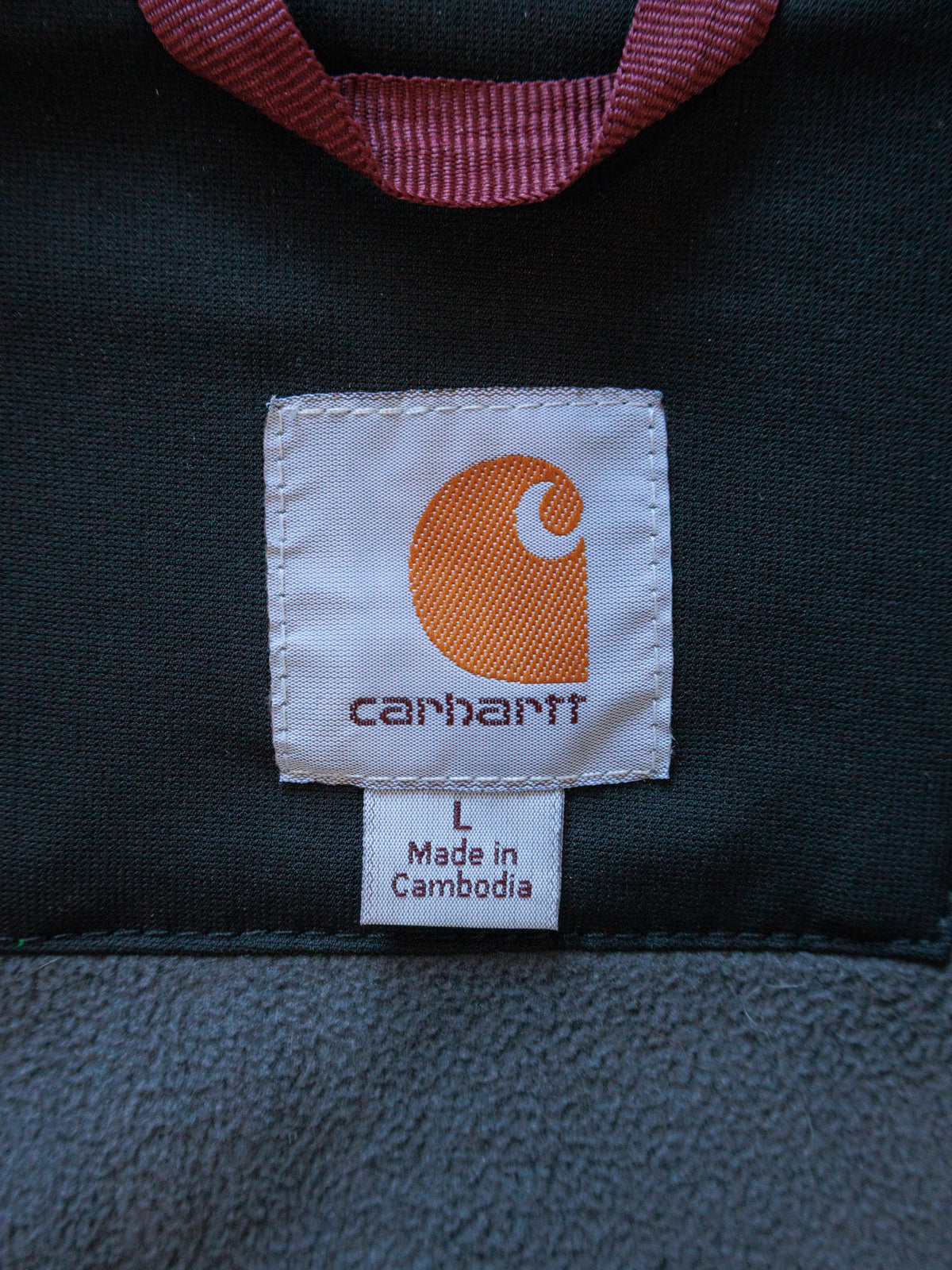 Vintage Black Carhartt Fleece-Lined Jacket (L)