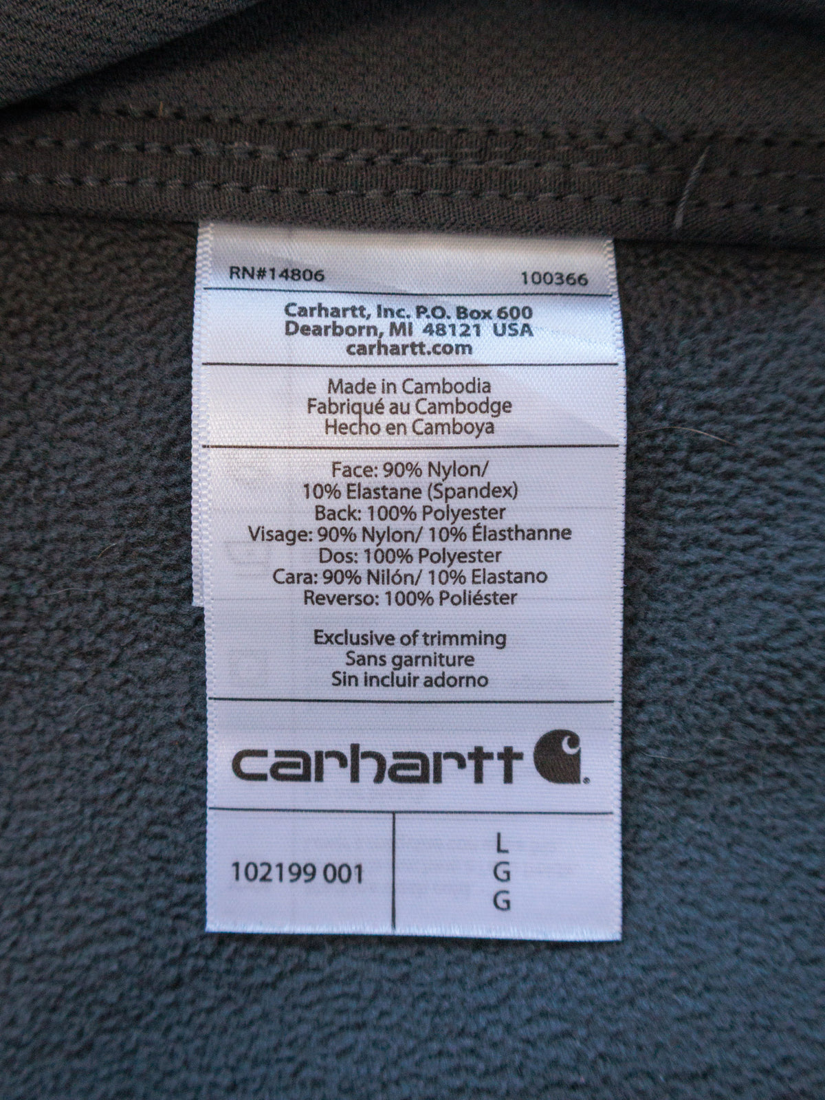 Vintage Black Carhartt Fleece-Lined Jacket (L)