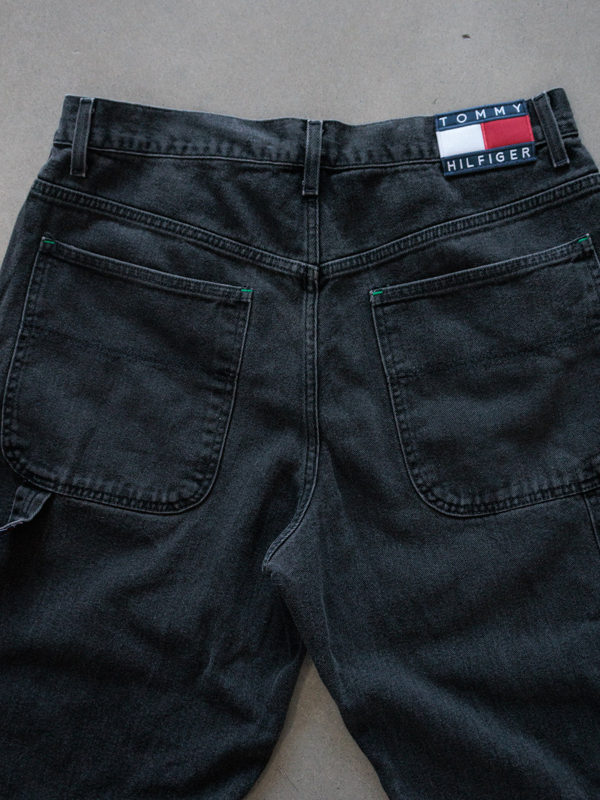 Vintage Black Tommy Hilfiger Carpenter Shorts (W34)