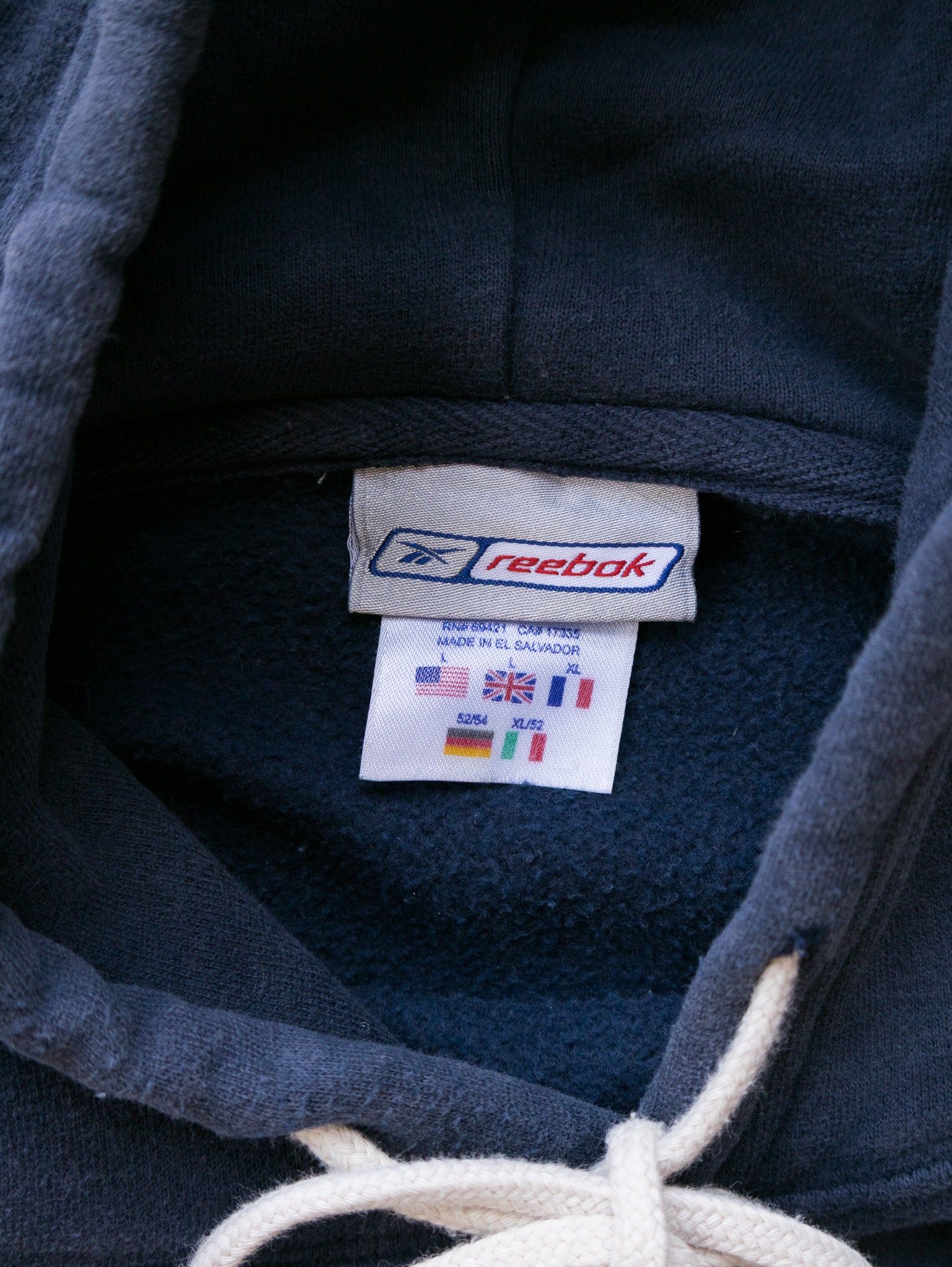 Vintage 00s Navy Reebok Logo Hoodie (L)
