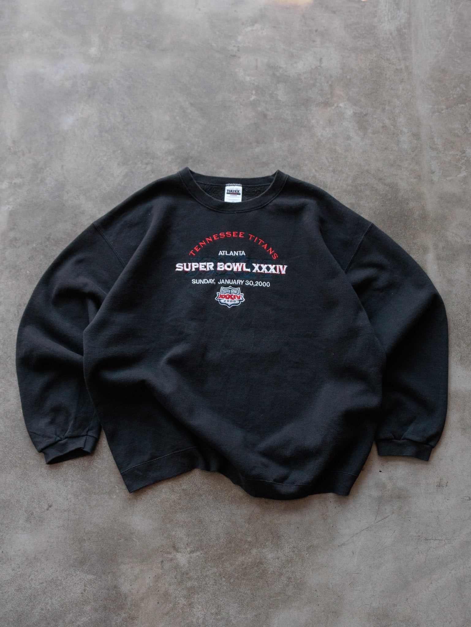 Vintage 2000 Black Tennessee Titans Super Bowl Sweatshirt (2XL)