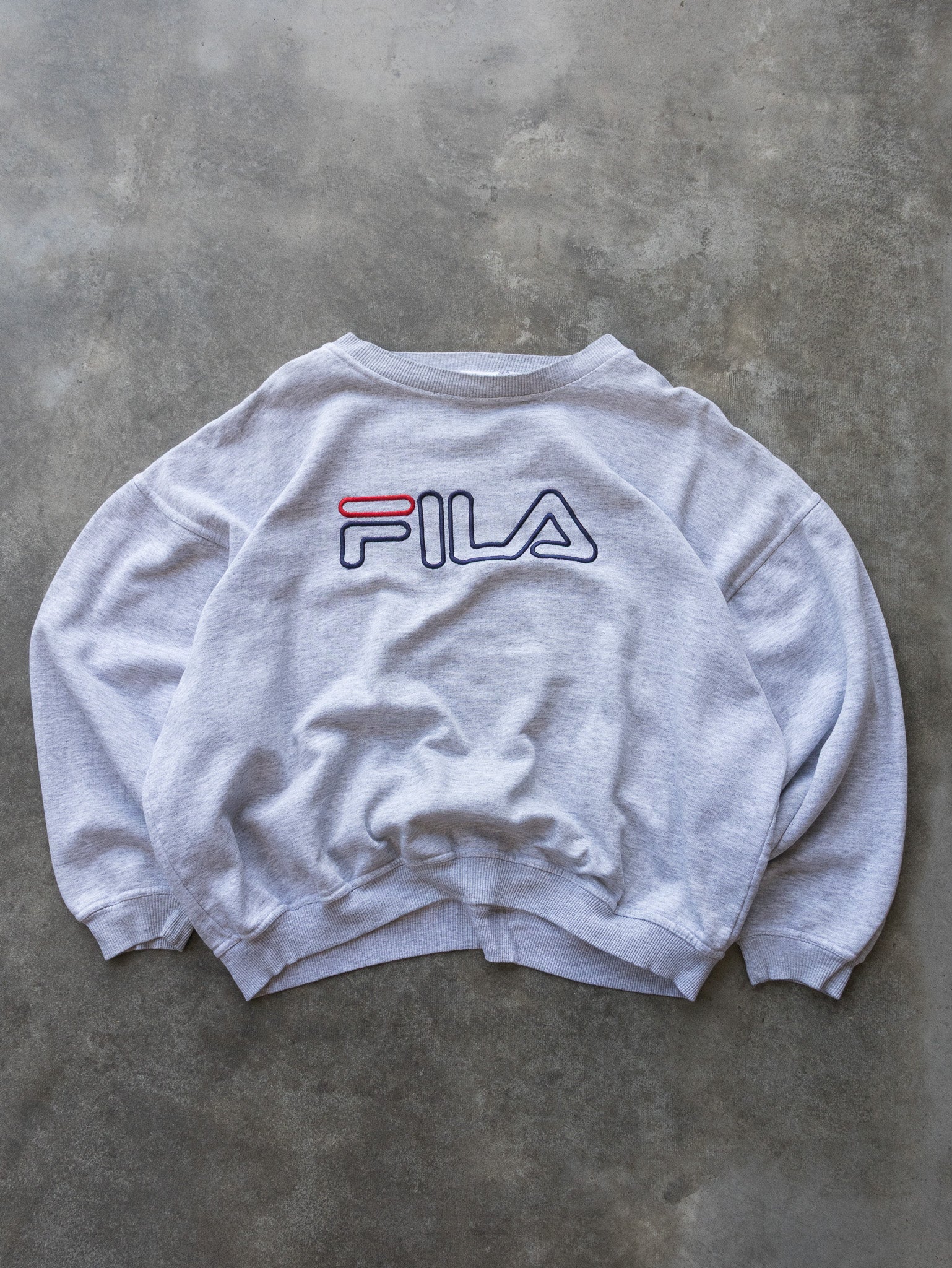 Vintage 90s Grey FILA Sweatshirt (XL)