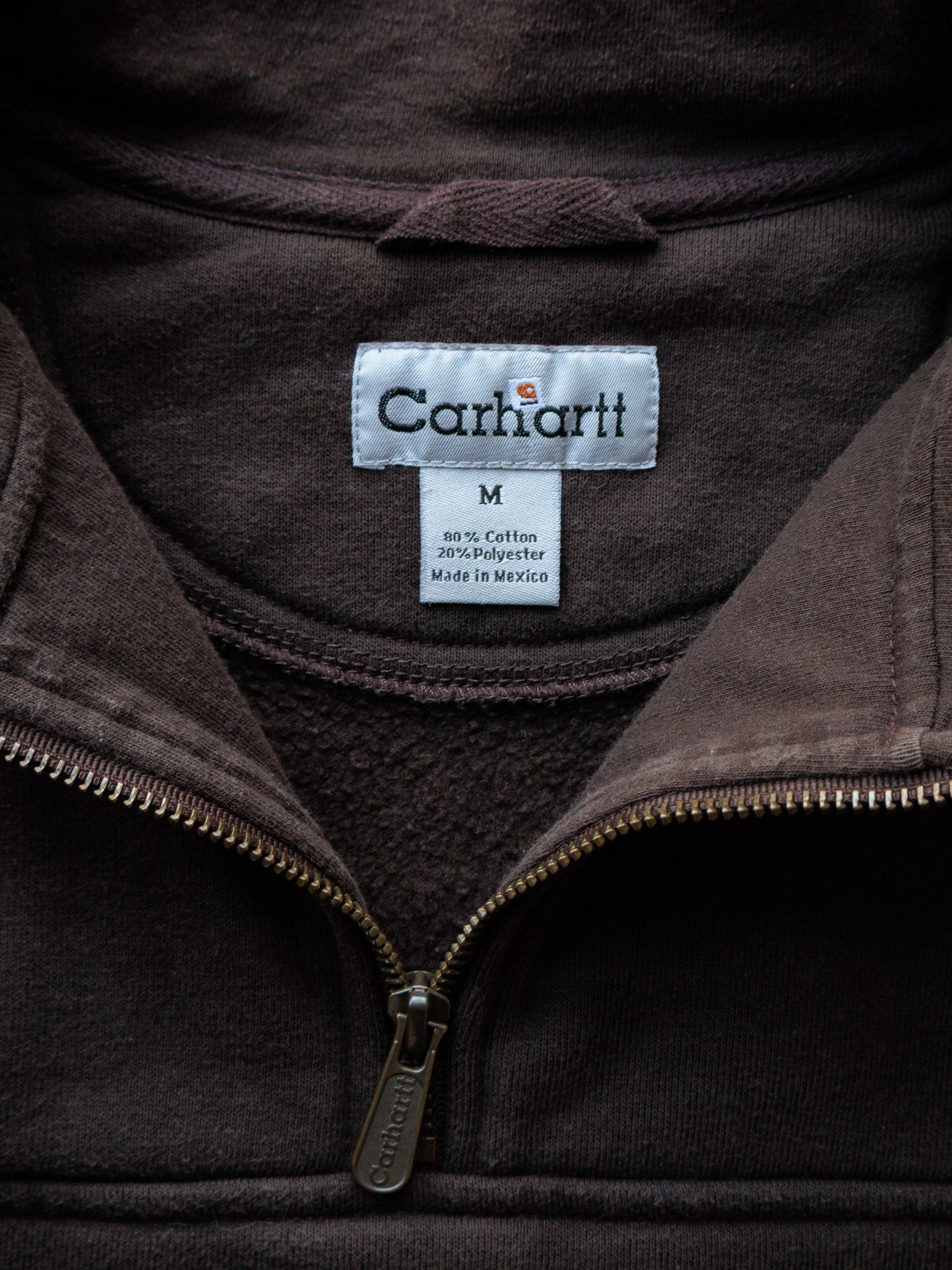 Vintage Brown Carhartt Quarter Zip Sweatshirt (M)