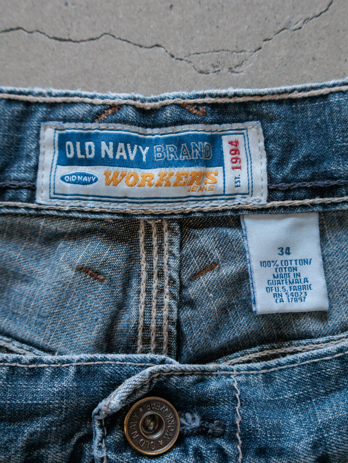 Vintage Blue Old Navy Denim Carpenter Shorts (W34)