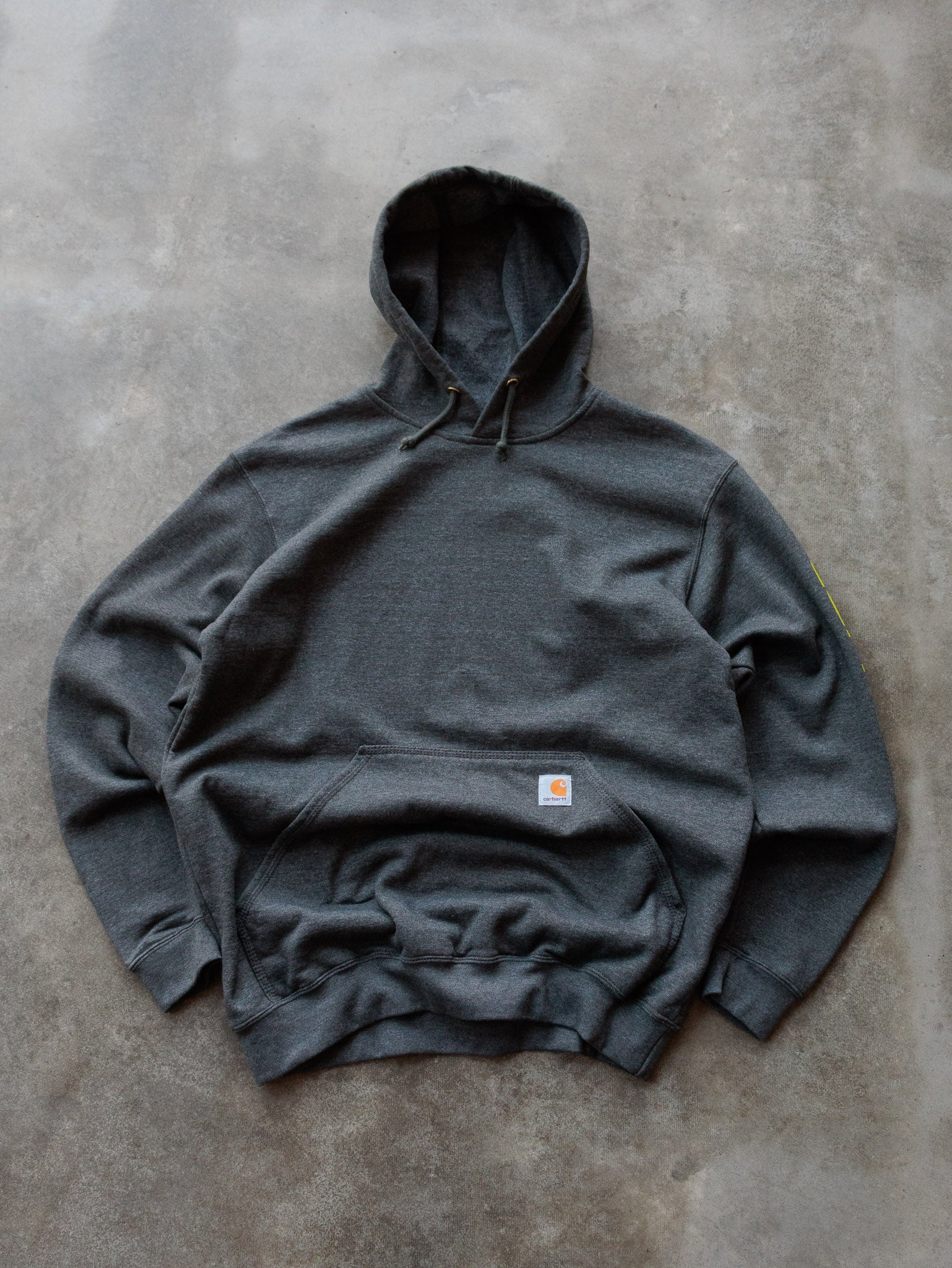 Vintage Grey Carhartt Sleeve Spell Out Hoodie (M)